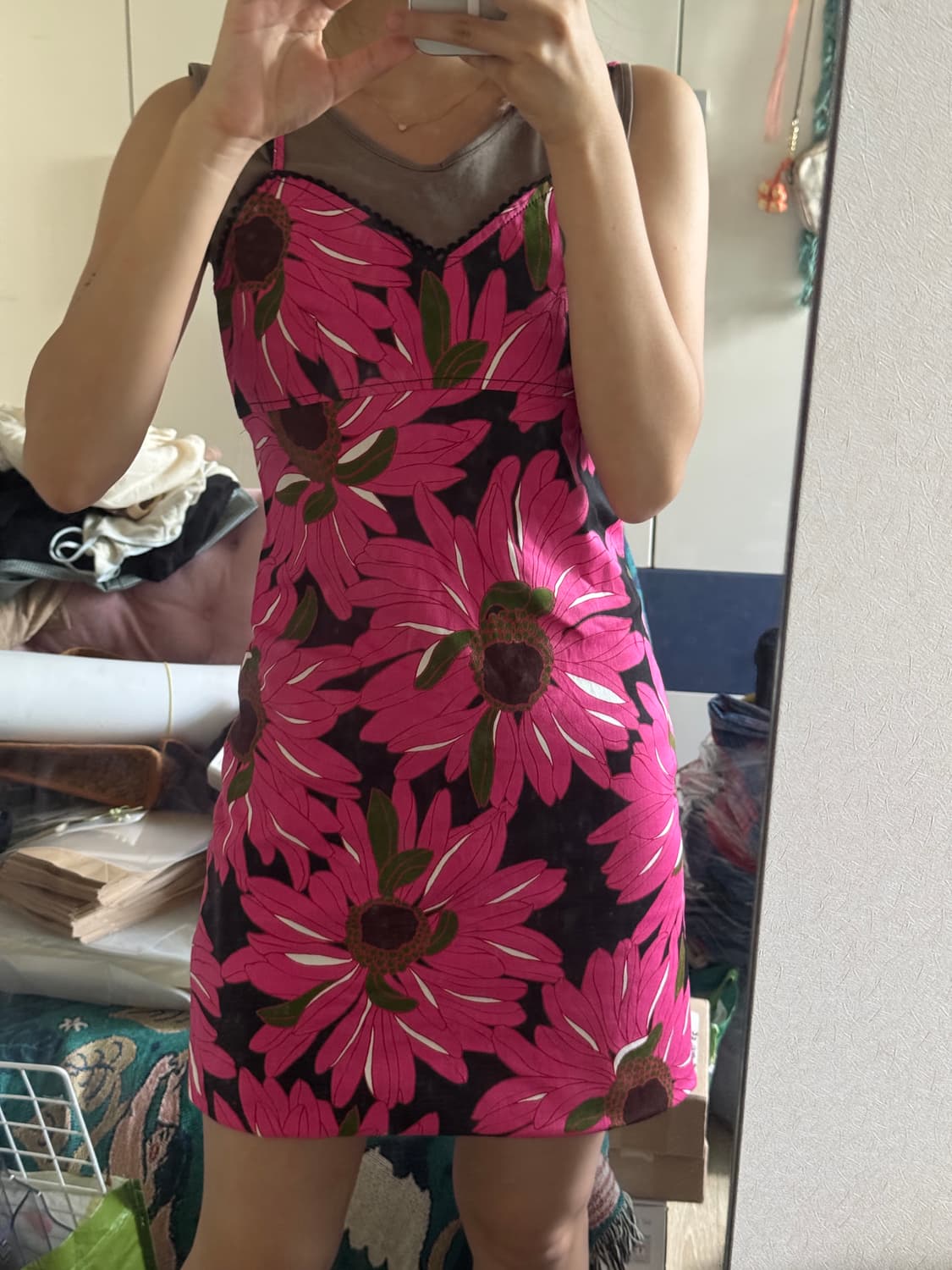 🌺 홍콩 빈티지 무드 플라워 뷔스티에 원피스 상품이미지3