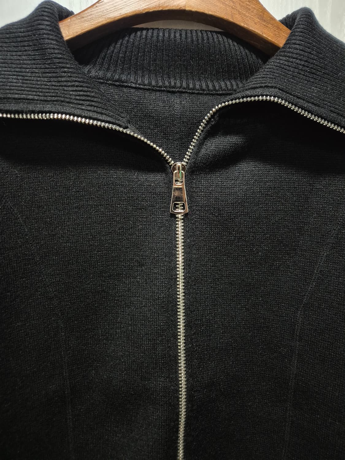 빈티지 가디건 집업 봄니트 블랙 상품이미지4