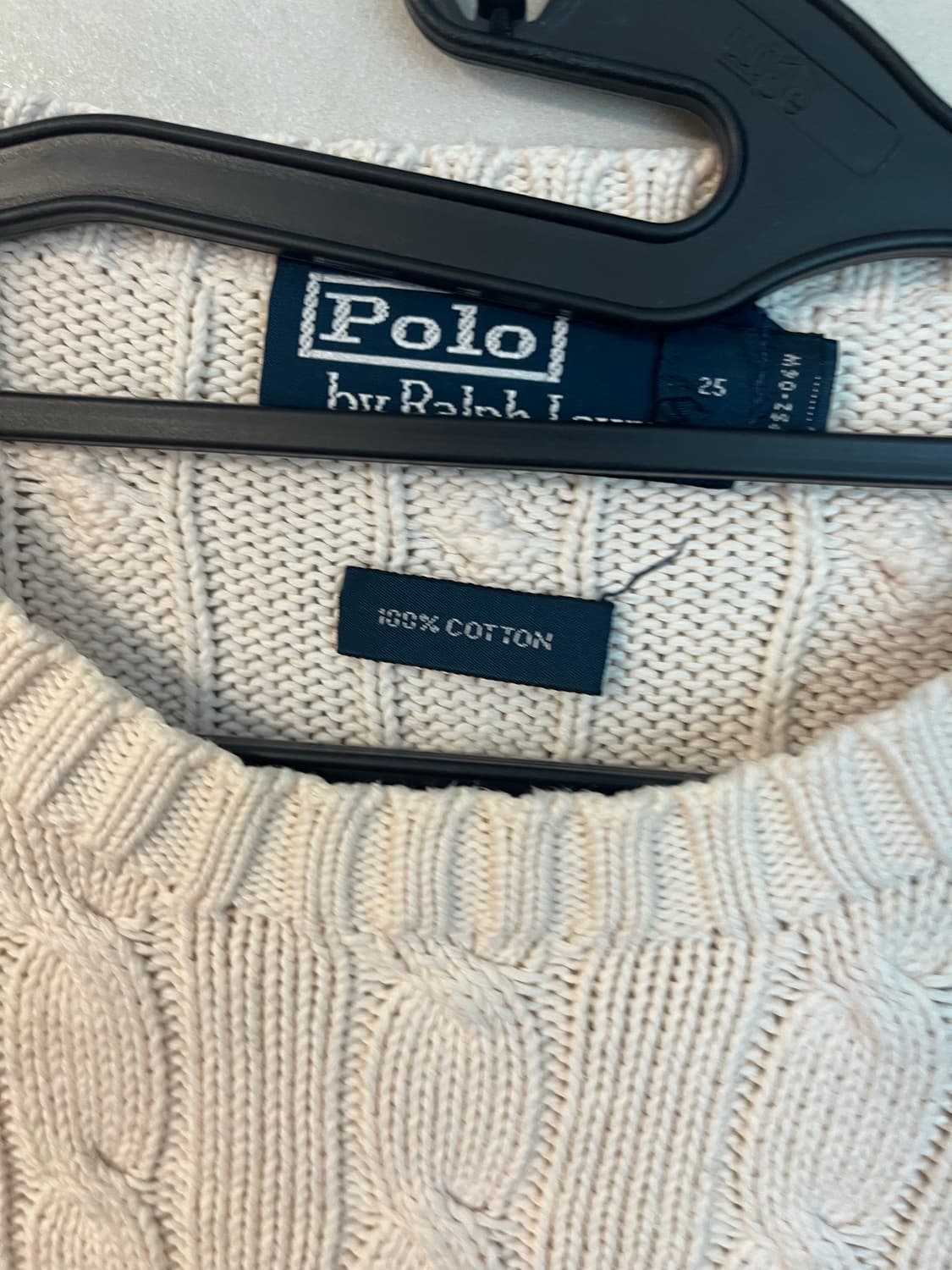 폴로 랄프로렌 케이블 꽈베기 니트 아이보리 상품이미지4