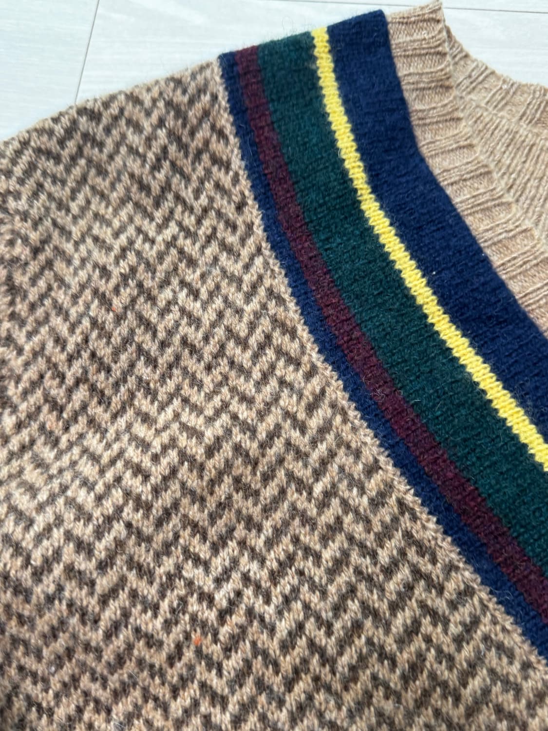 폴로 브라운 헤링본 크리캣 니트 상품이미지3