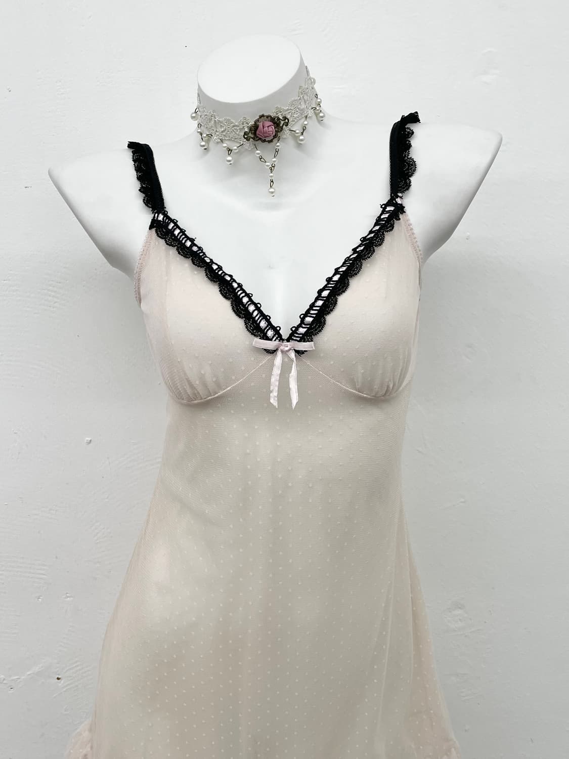 러블리 도트 레이스 슬립 상품이미지2