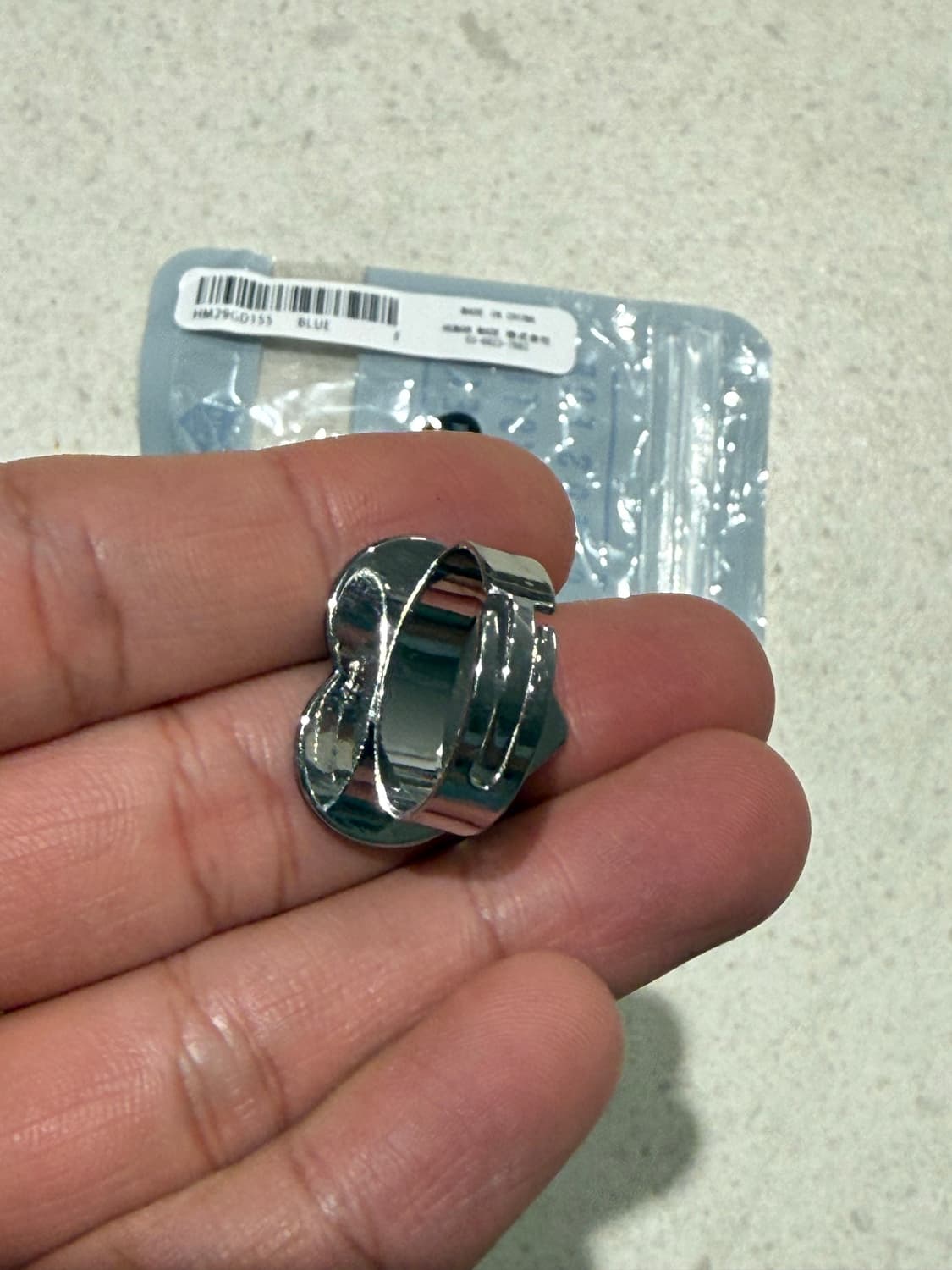 [ONE SIZE] 휴먼메이드 하트 실버 링 블루 상품이미지3