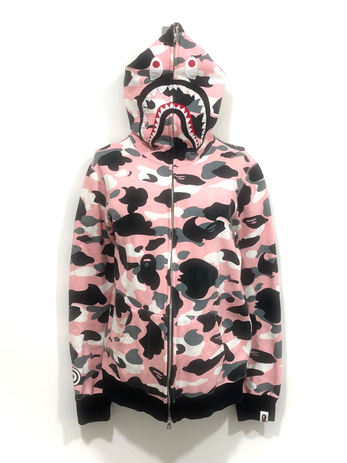 Bape pink camo shark hooded zip-up 상품이미지4