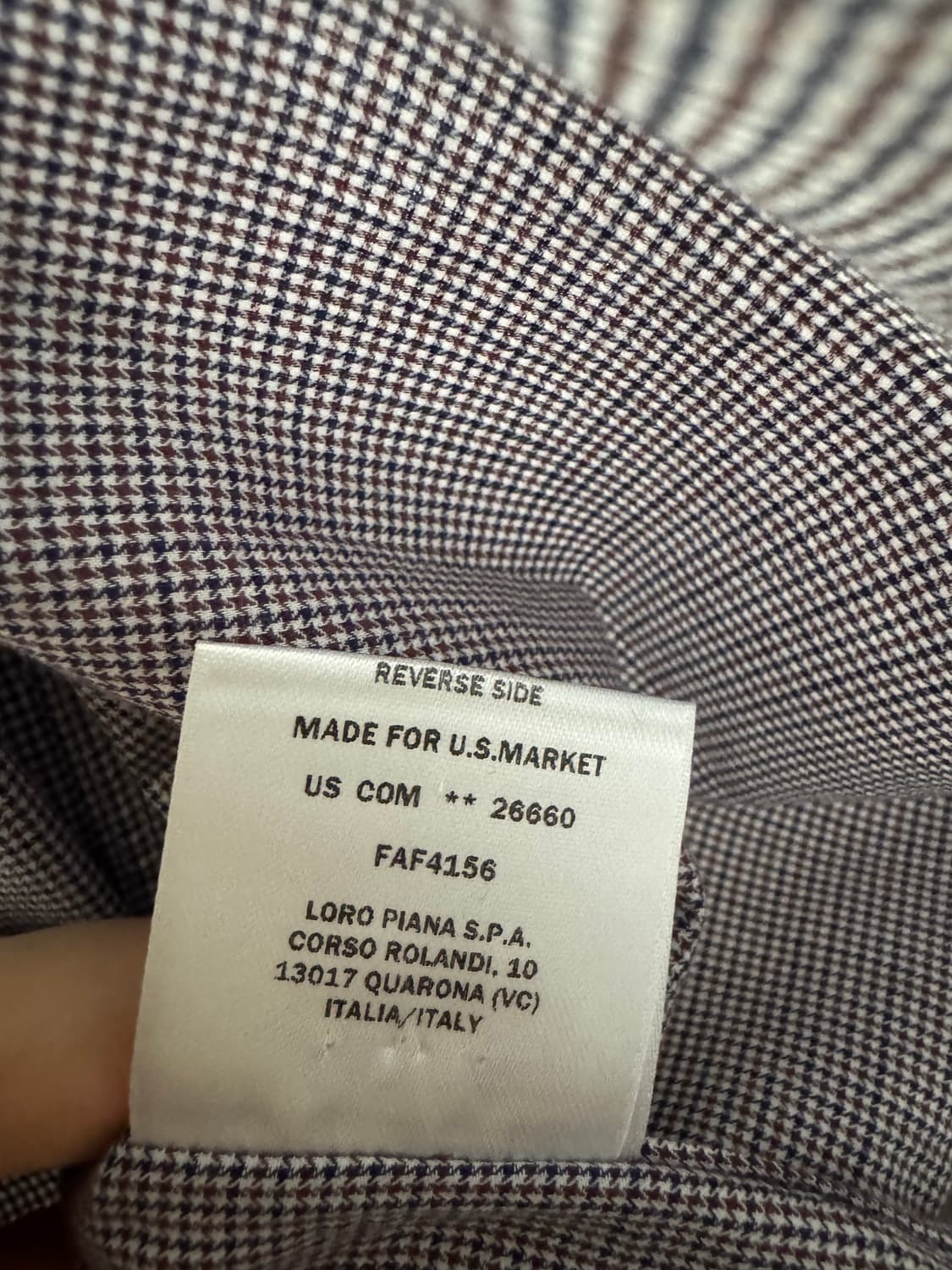 로로피아나 체크 셔츠(사이즈 XXL, 105~110) 상품이미지5
