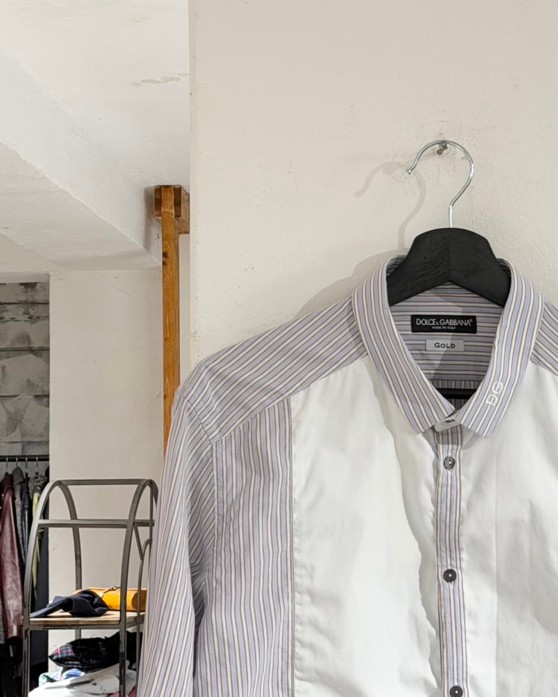 돌체앤가바나 블루 화이트 스트라이프 패널 셔츠 상품이미지2