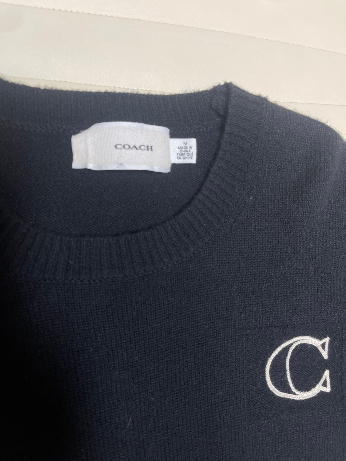 코치 크루넥 스웨터 울/캐시미어 블랙 M 상품이미지4