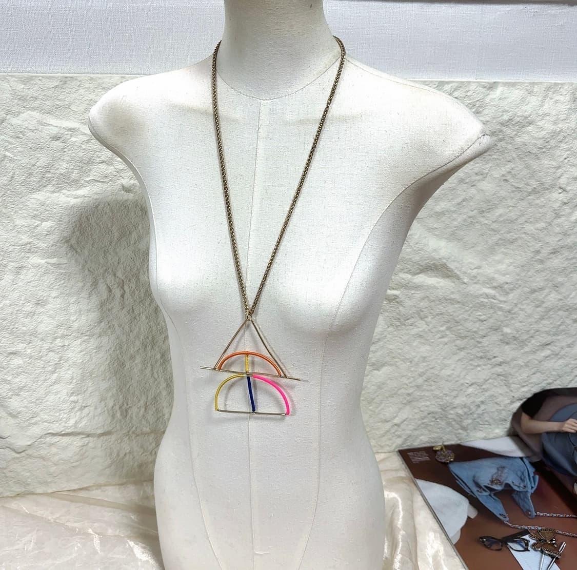 빈티지 용골 체인 기하 메탈 목걸이 상품이미지1