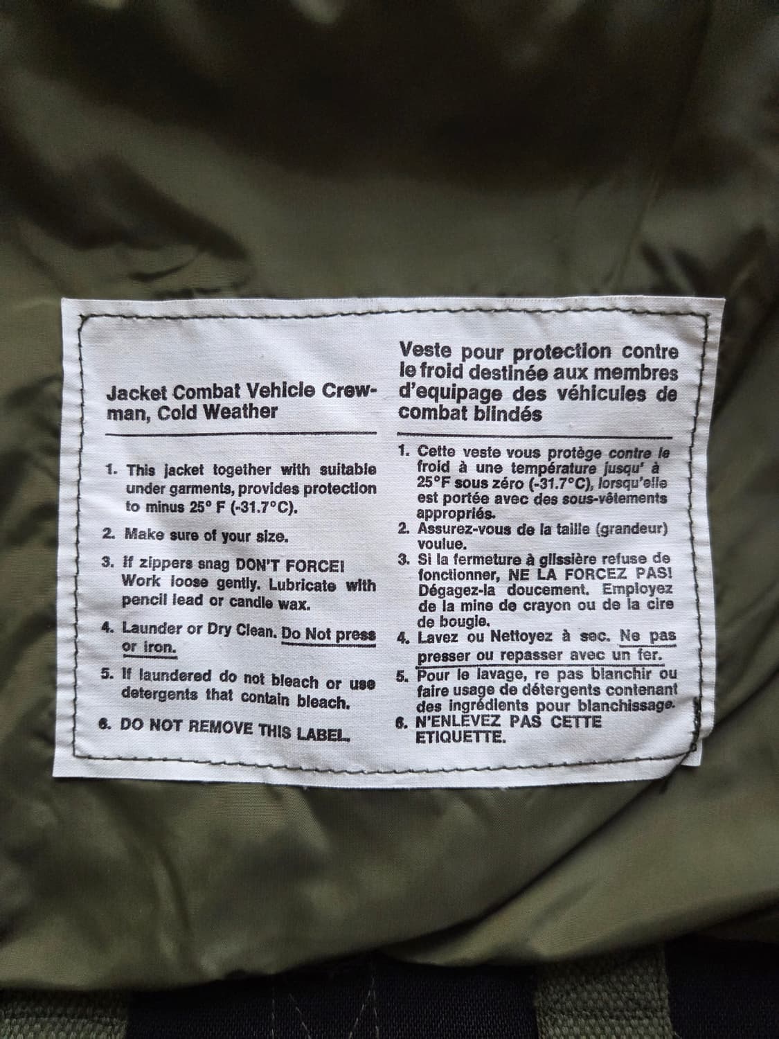 1988 OG 캐나다군 AFW CREW 탱커 자켓 S-L 상품이미지7