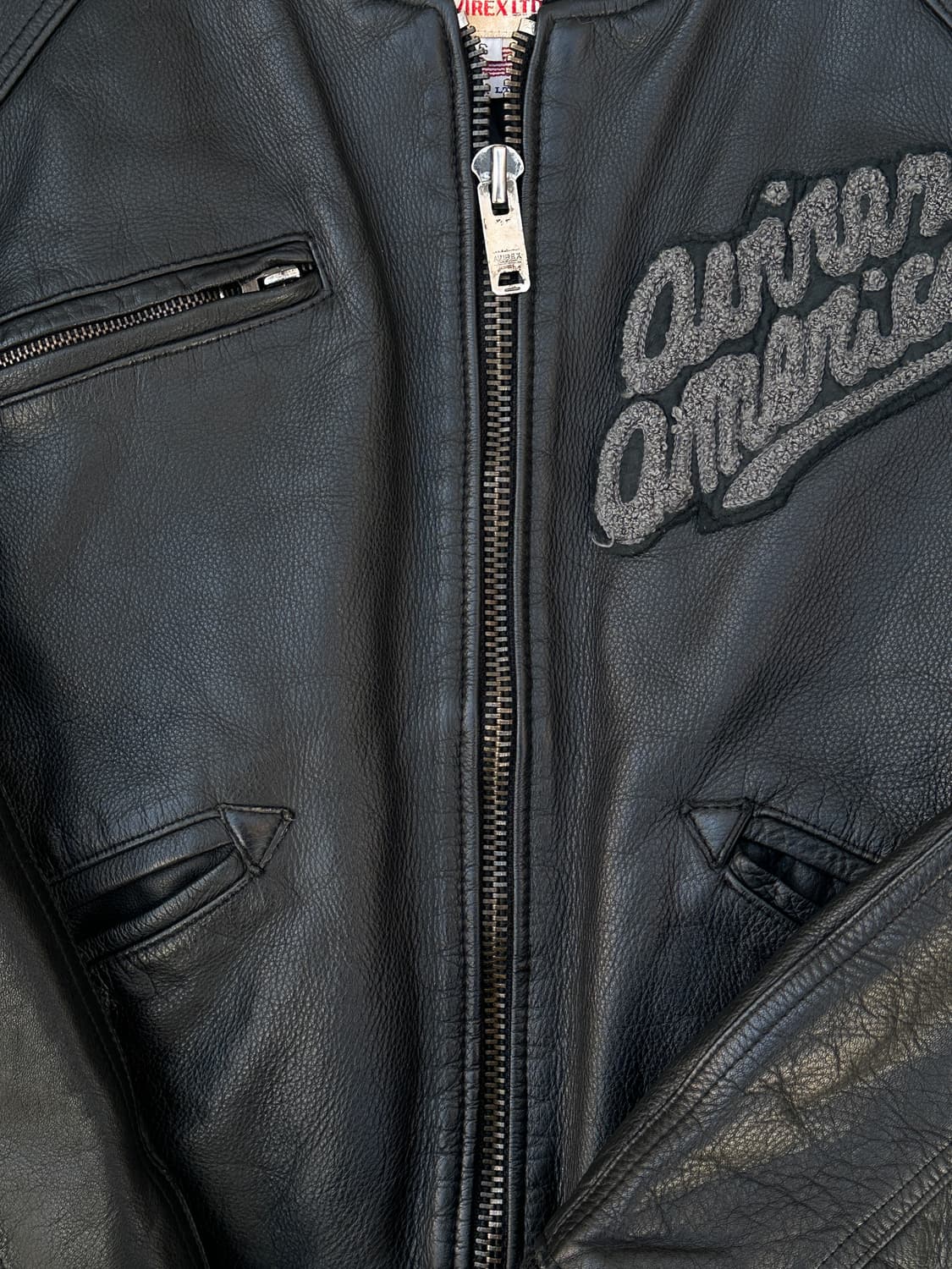 avirex 아비렉스 90s 트랙필드 레더 바시티 자켓 상품이미지4