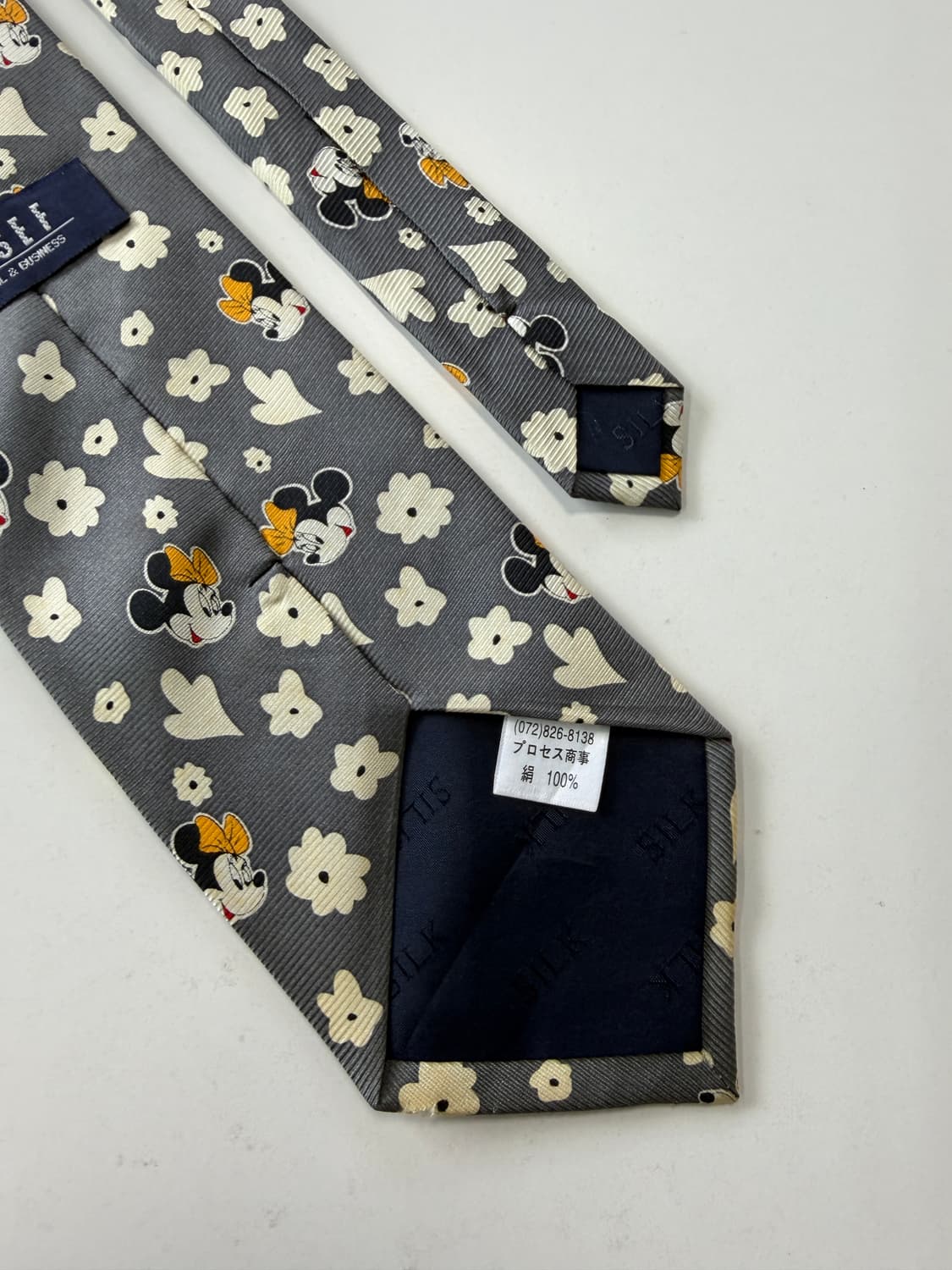 미키마우스 패턴 실크 넥타이 9.3cm 상품이미지5