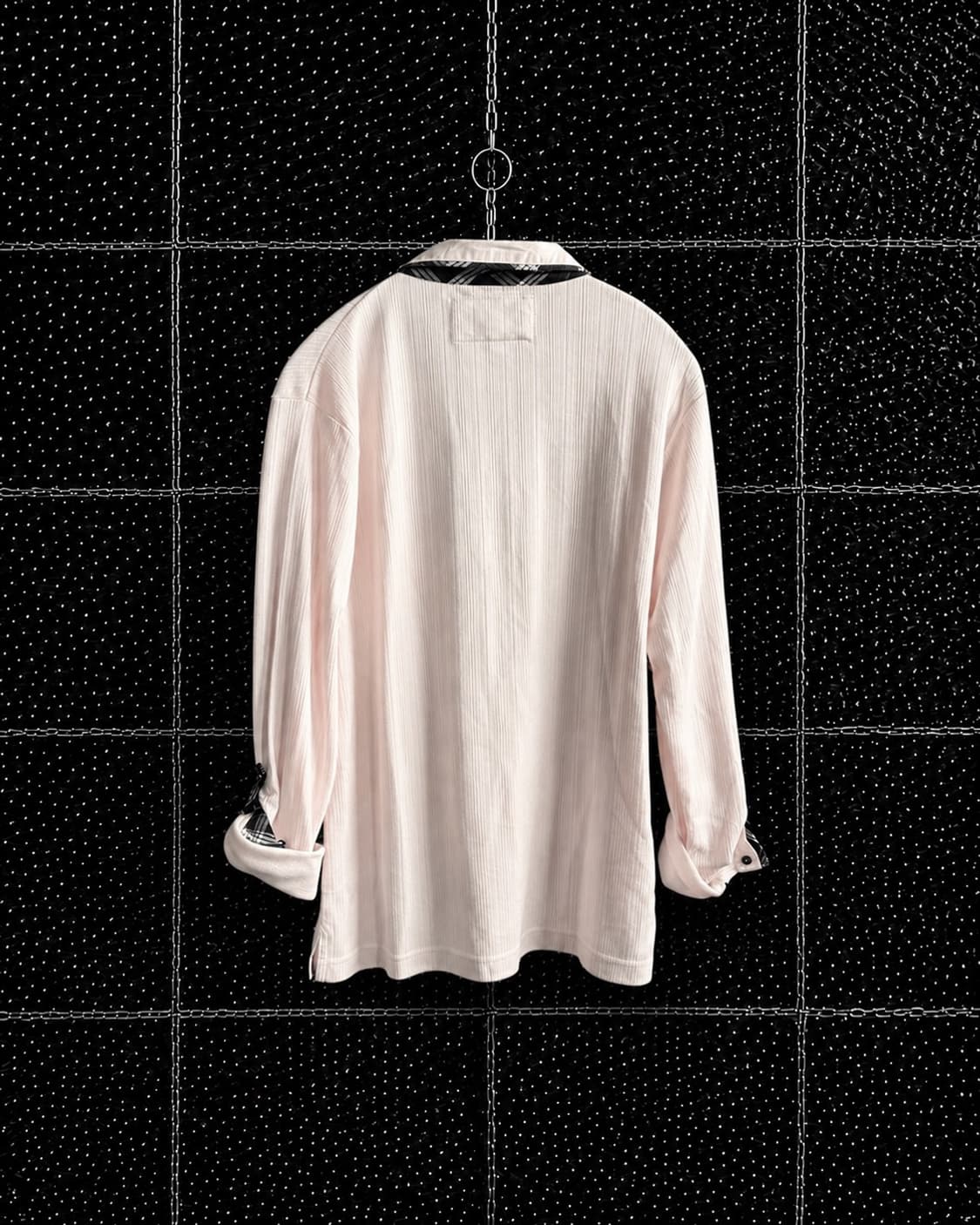 Unknown brand 체크 카라넥 셔츠 상품이미지2