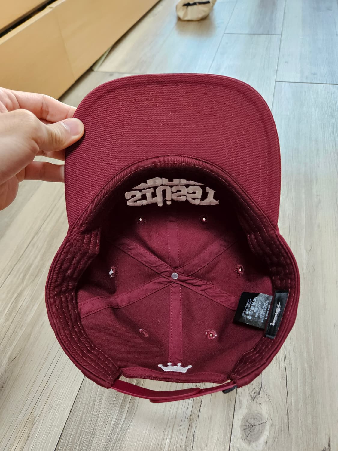 스투시 스포츠 스냅백 캡 버건디 상품이미지2