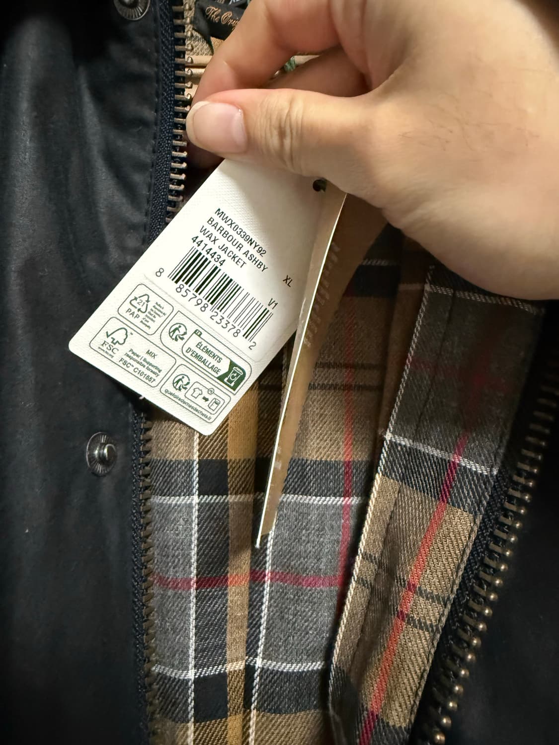 (새상품)Barbour 바버 애쉬비 자켓 네이비 xl 상품이미지2