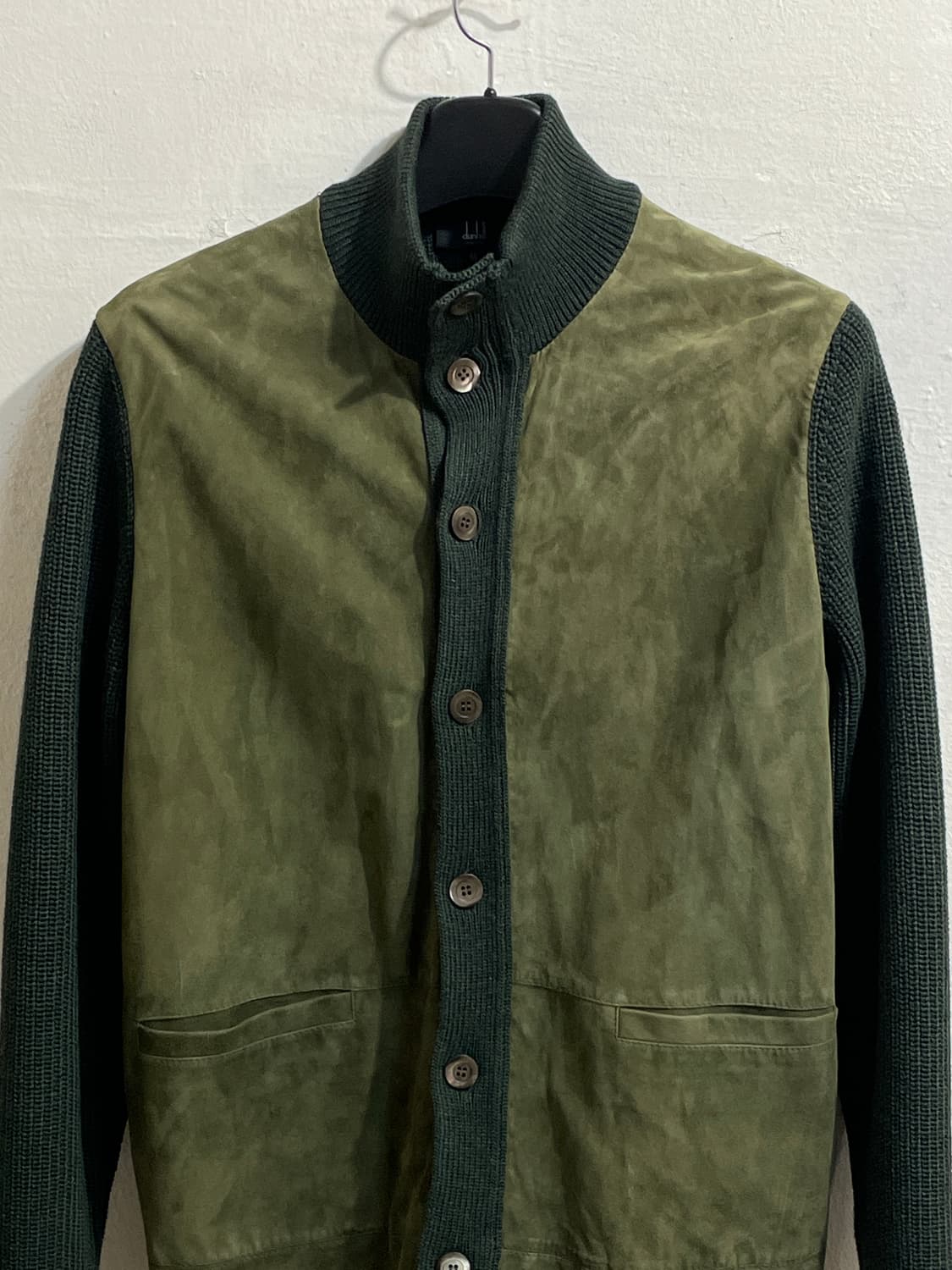 던힐 메리노 울 레더 패치 니트 자켓 상품이미지2