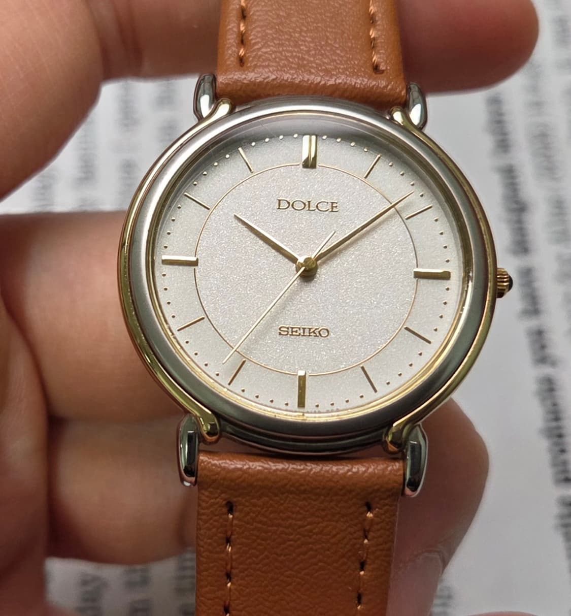 레어] 빈티지 세이코 돌체 화이트 스파클 다이얼 논데이트 슬림쿼츠
 상품이미지2