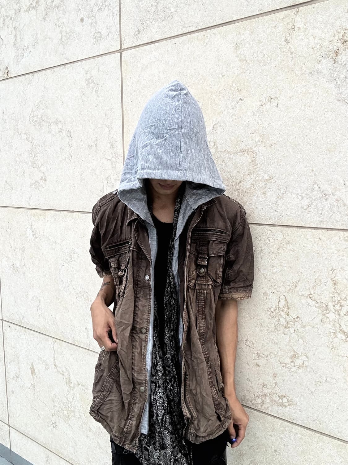 Grunge Gimmick Pocket Over-Fit 1/2 Grey  상품이미지2