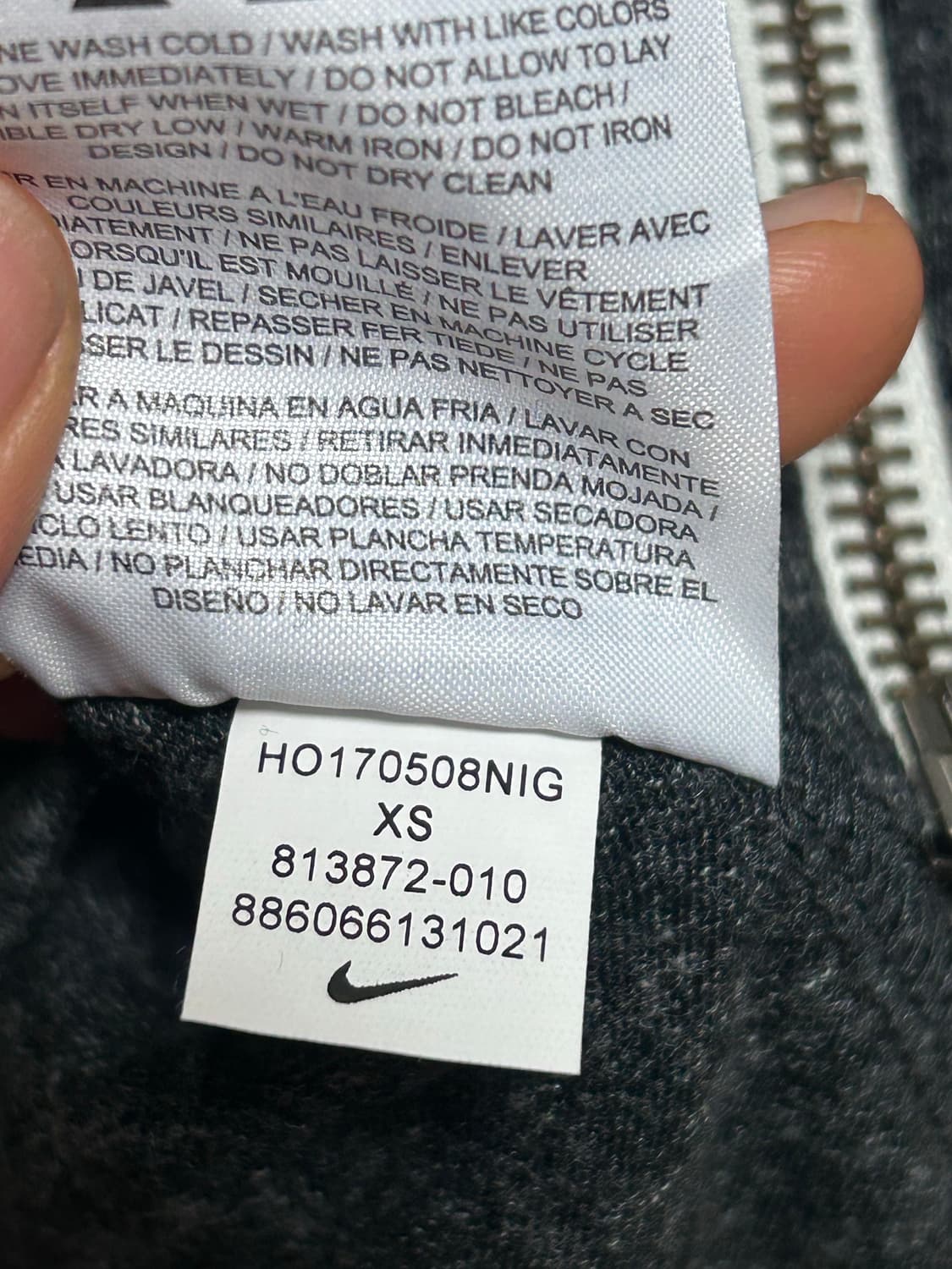 나이키 여성 후드집업 XS 차콜 상품이미지4