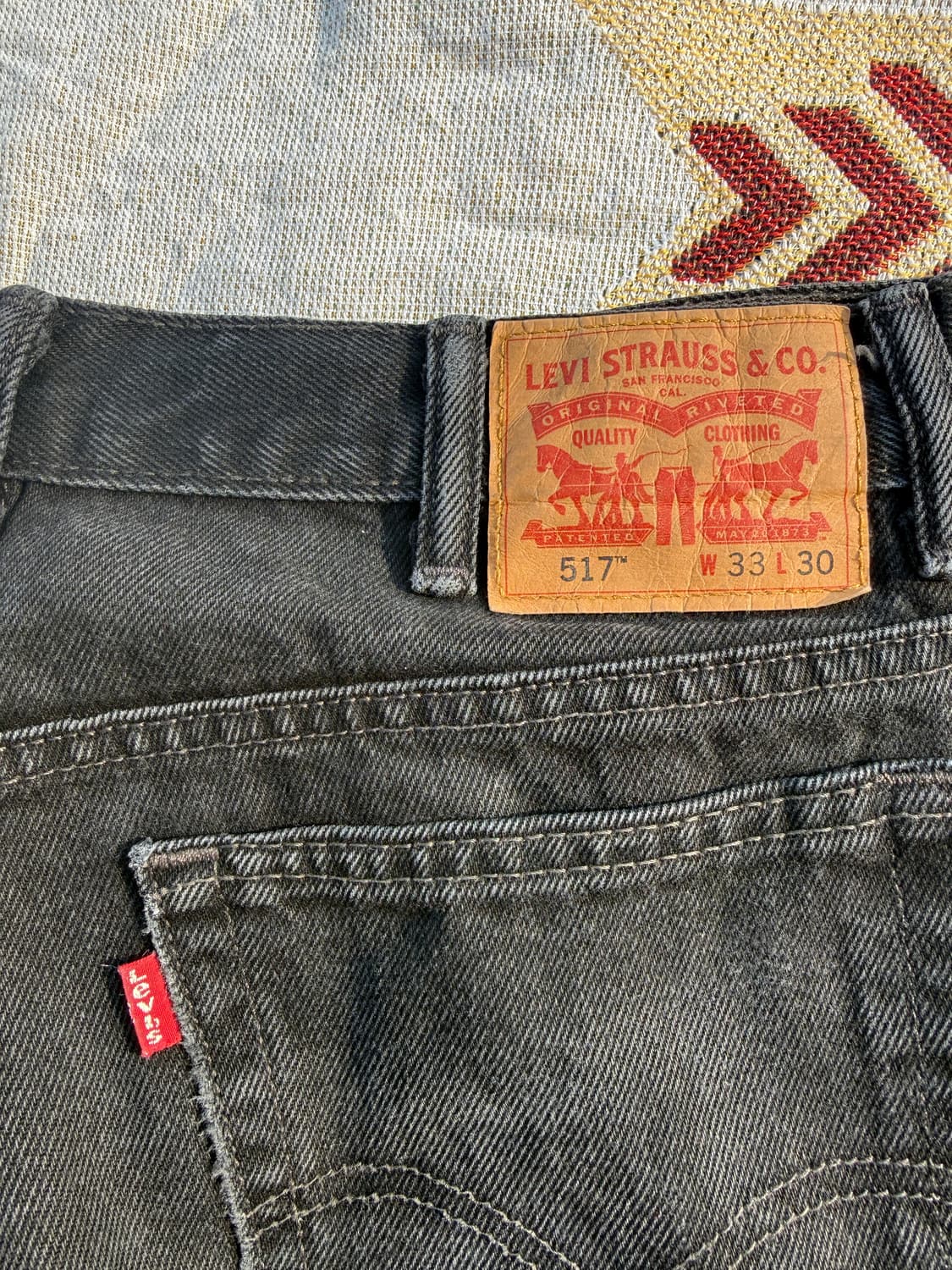 리바이스 517 흑청 33/30 지퍼플라이 상품이미지3