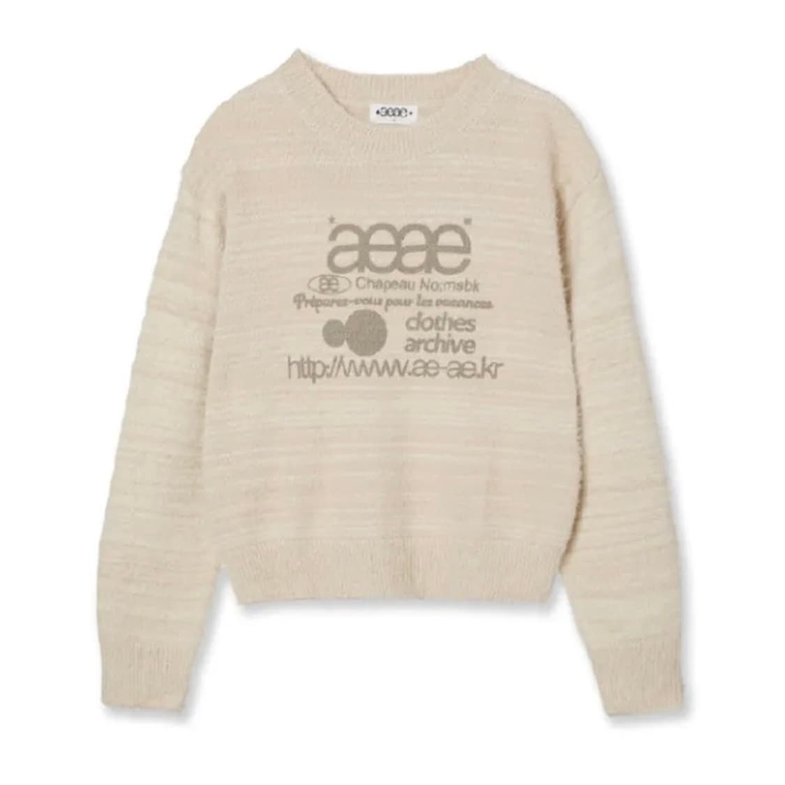 aeae WEB LOGO CROP HAIRY KNIT [IVORY] 상품이미지2