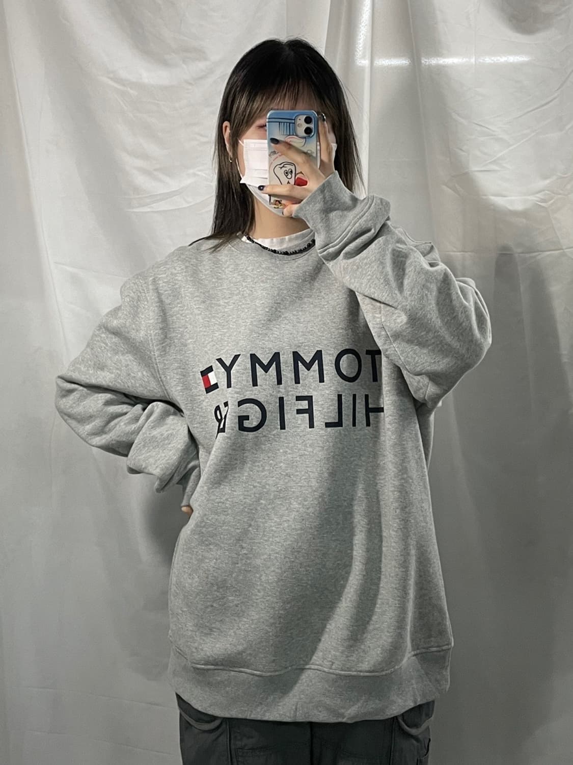 타미힐피거 그레이 맨투맨 XL 상품이미지1