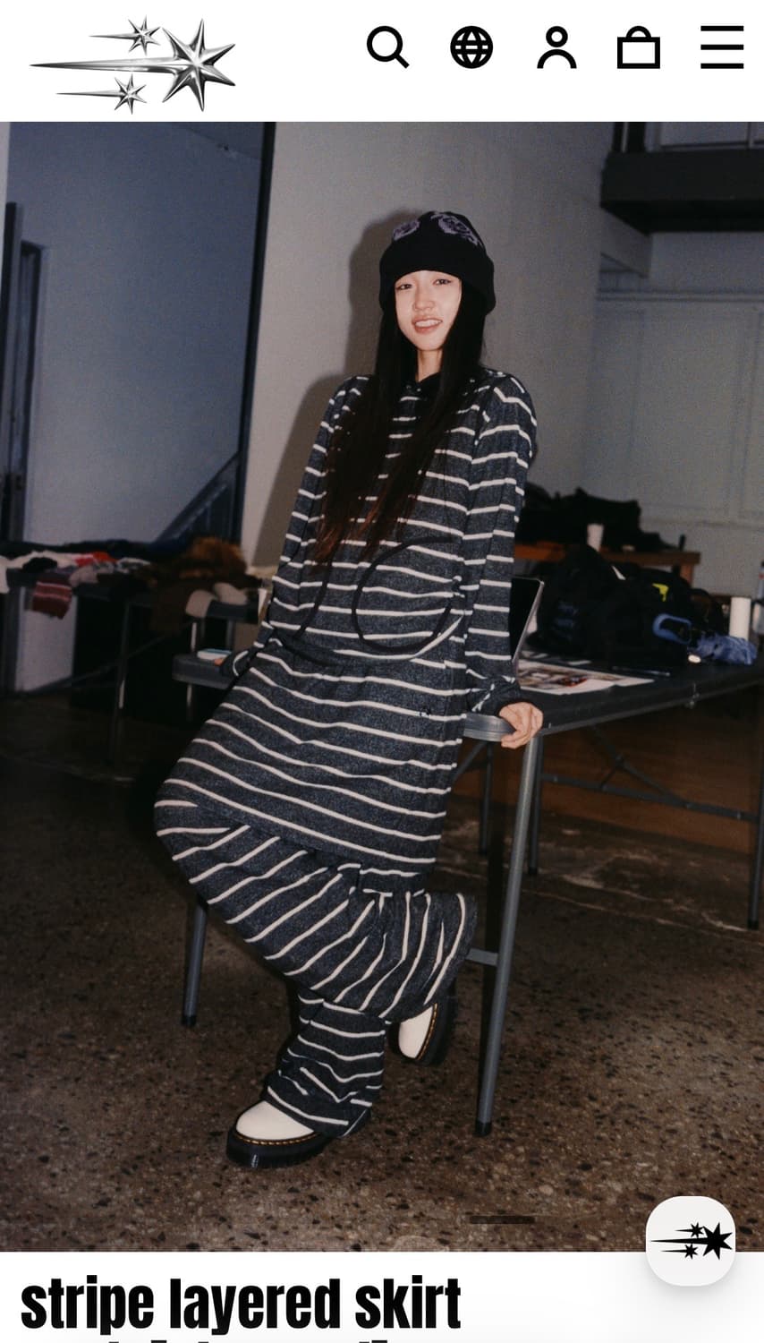 나고클 나이스고스트클럽 스프라이트 레이어드 스커트 팬츠 차콜 상품이미지1