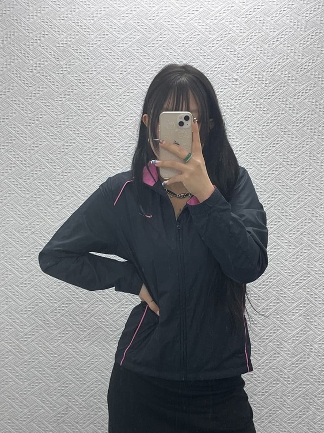 나이키 빈티지 핫핑크카라 러닝 바람막이 집업 M C07745 상품이미지1