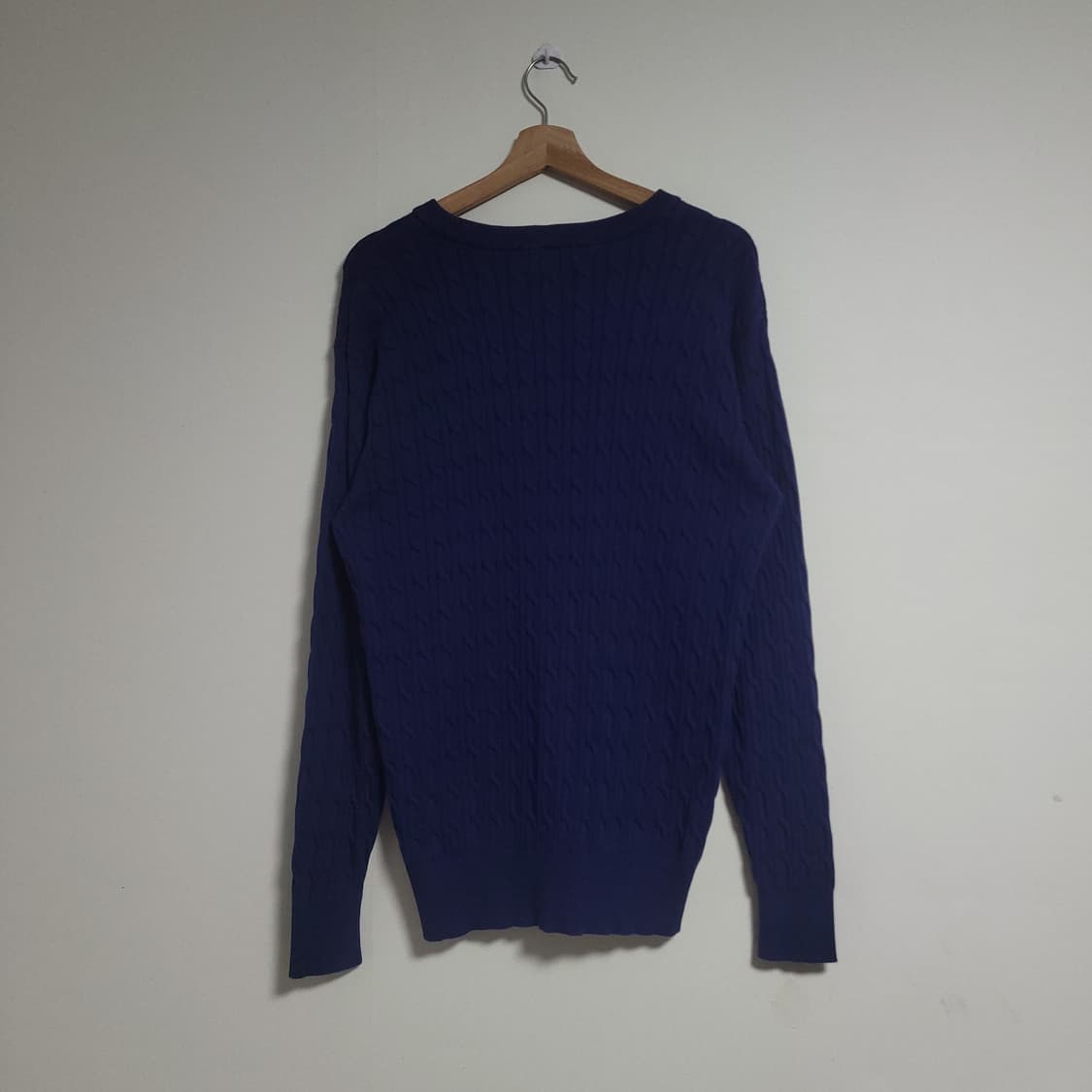 (100) U.S.POLO 폴로아센 꽈배기 니트 네이비 롱슬리브 상품이미지5