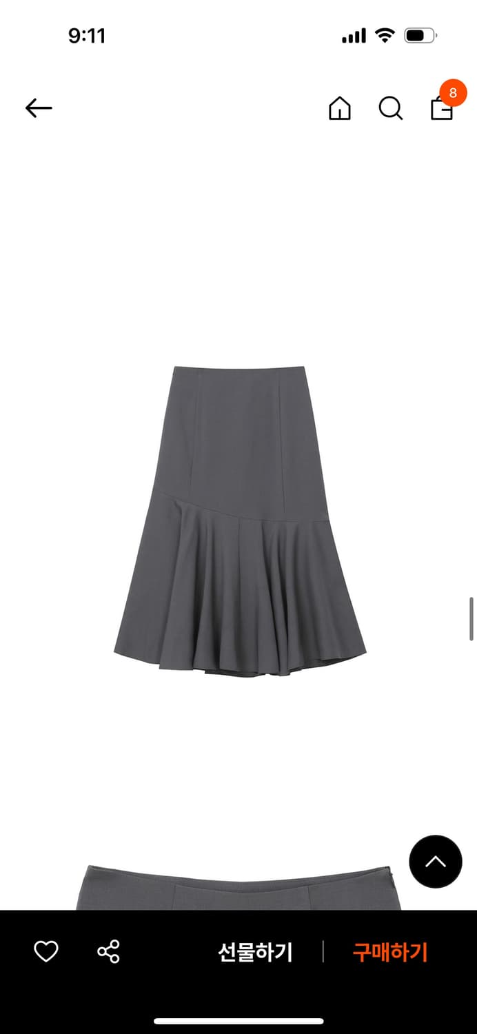 미세키서울 Flare long skirt CHARCOAL 플레어 롱스커트 상품이미지3