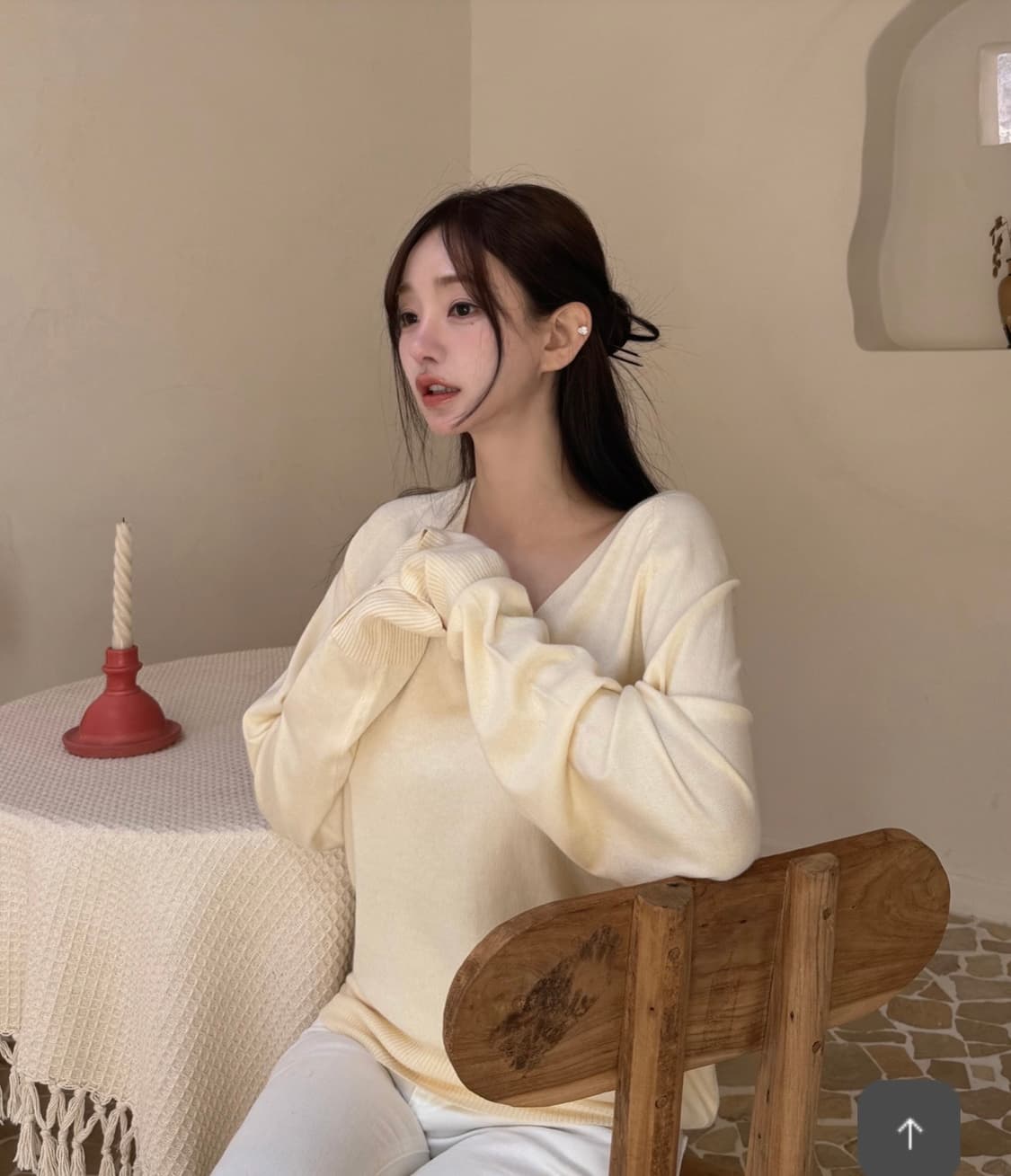 카인다미 브이넥 니트 티 상품이미지5