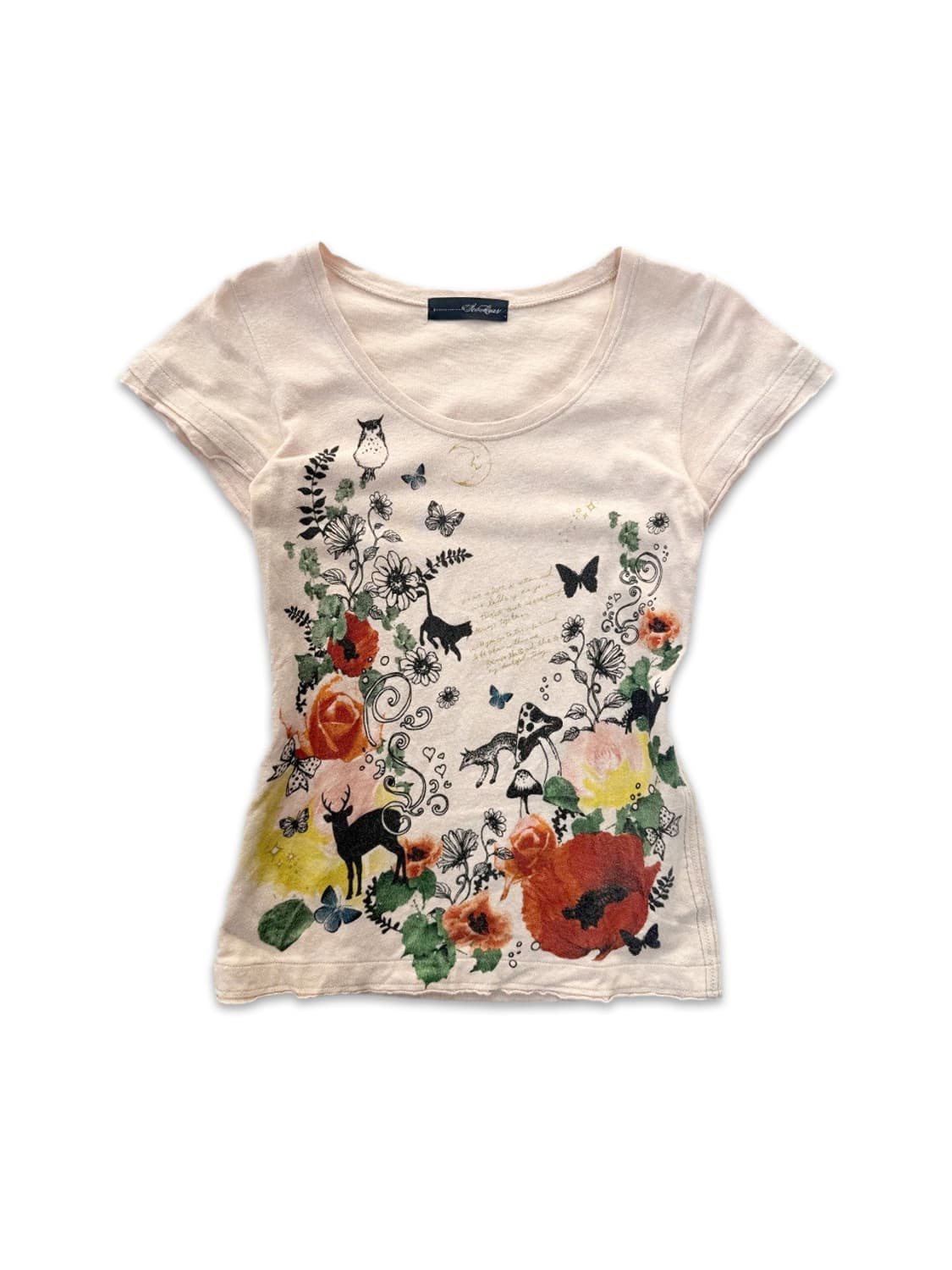 빈티지 scolar 핑크 베이지 반팔티 상품이미지1