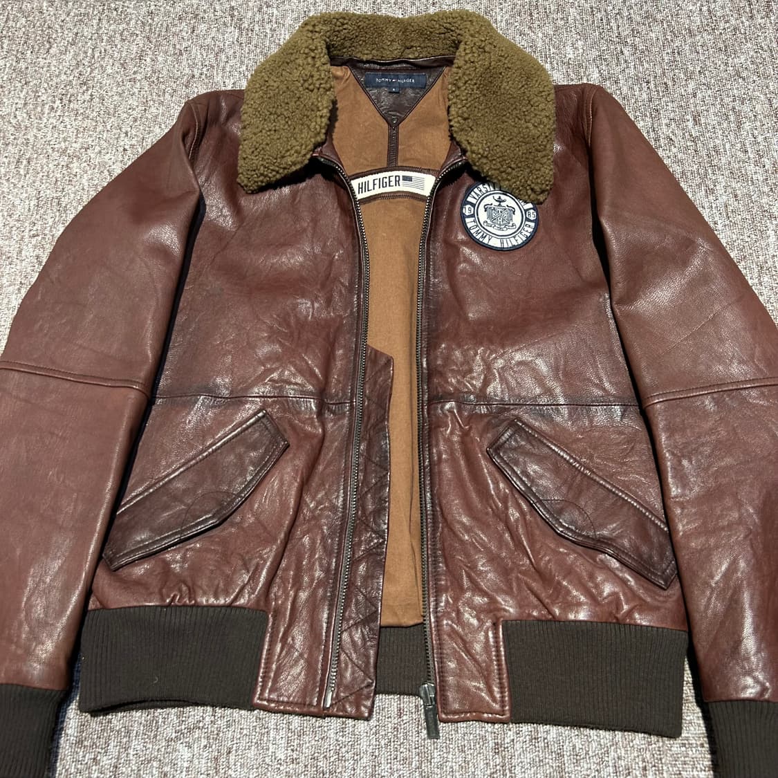 S) 타미힐피거 리얼레더 염소가죽 가죽자켓 레더자켓 상품이미지5