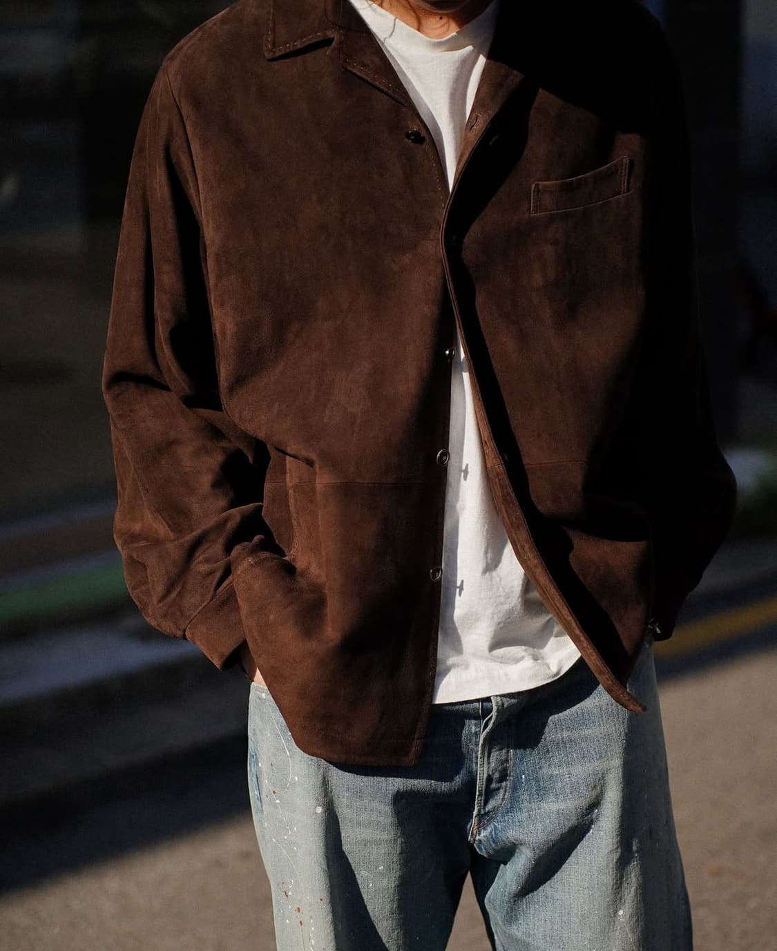 마티앤선즈 25aw 고트스웨이드 자켓 다크브라운 3 상품이미지4