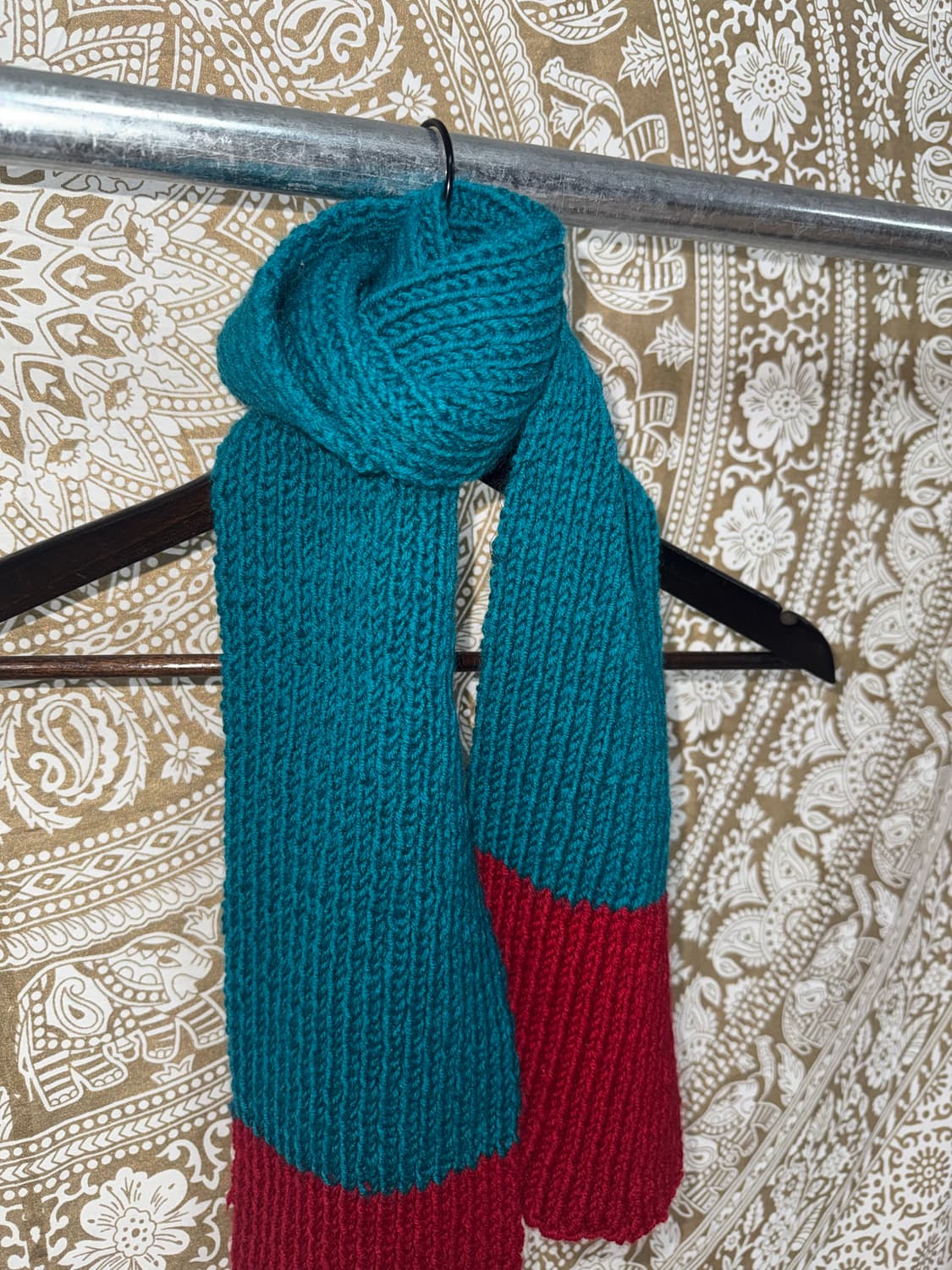 빈티지 투톤 배색 니트 머플러 목도리  상품이미지3