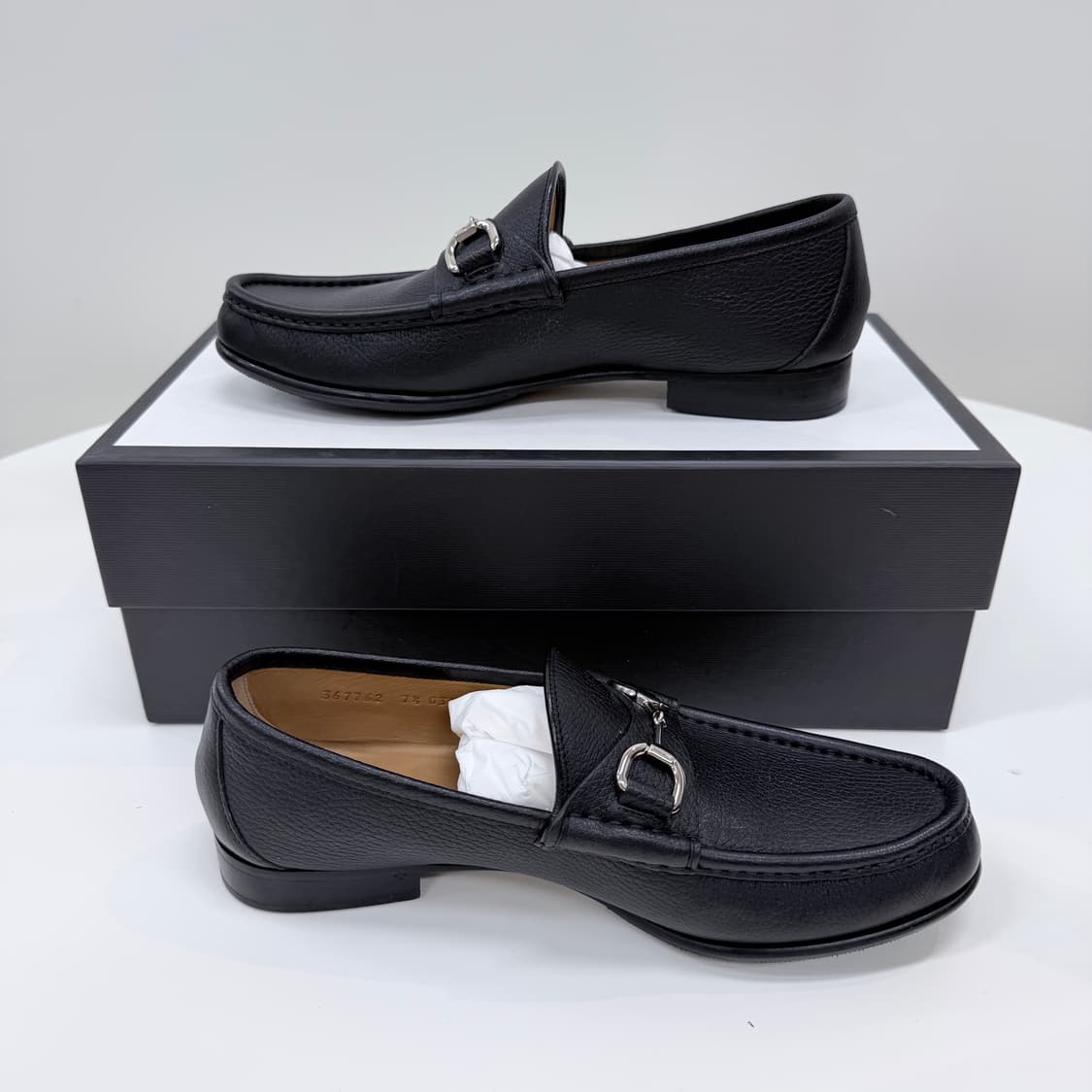 [S급/265] 구찌 홀스빗 은장 레더 로퍼 구두 블랙 상품이미지4