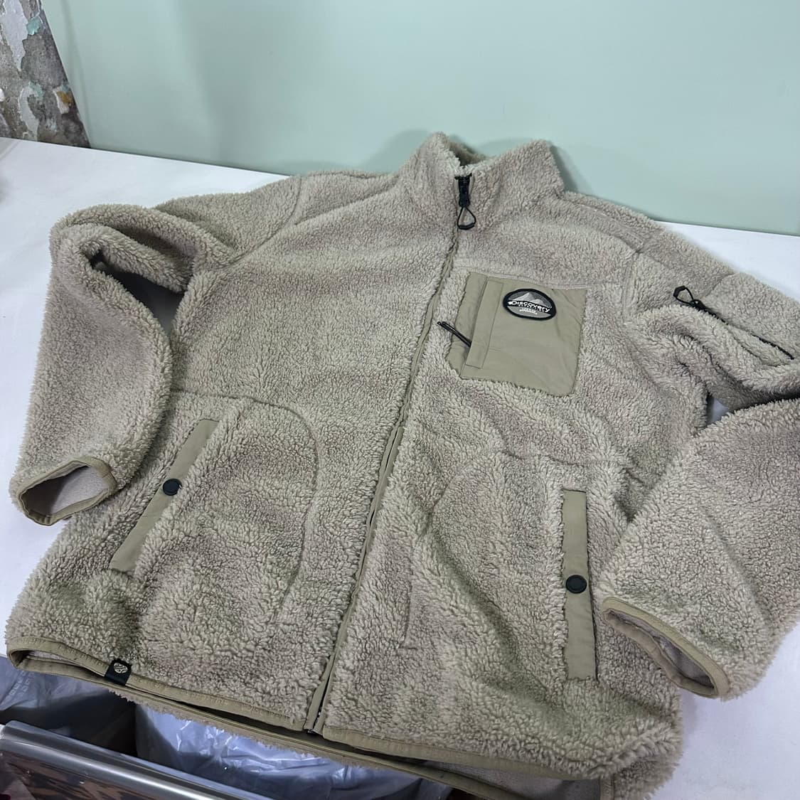 90 S 디스커버리 라이트베이지 암포켓 플리스자켓 남여공용 상품이미지2