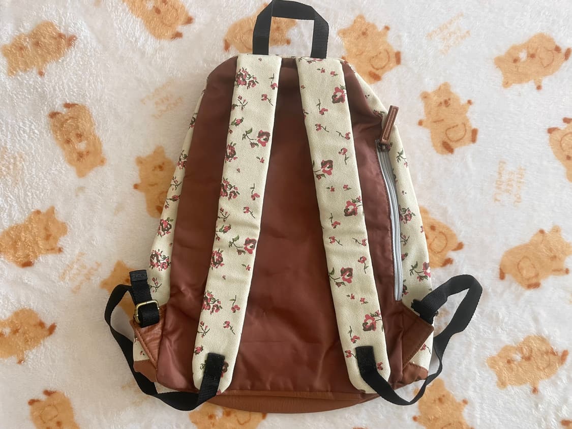 모리걸 빈티지 잔꽃 플라워 베이지 백팩 🌸💛🤍 상품이미지2