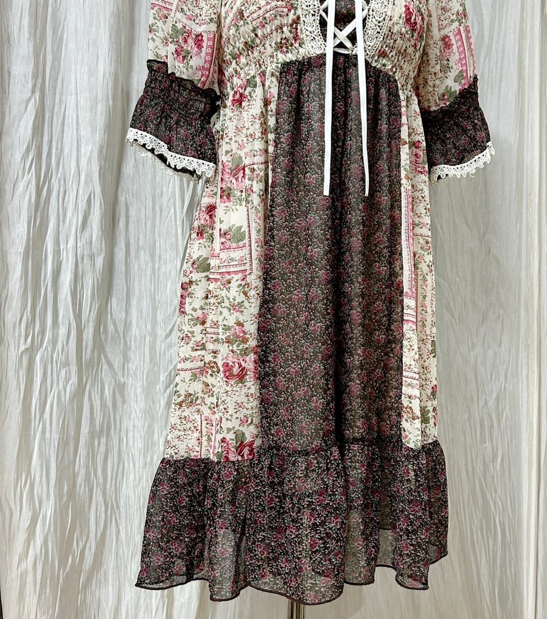 엑시즈팜 라떼갸루 모리걸 원피스 스모킹밴드 허리밴딩 (미디움) 상태좋음 상품이미지3