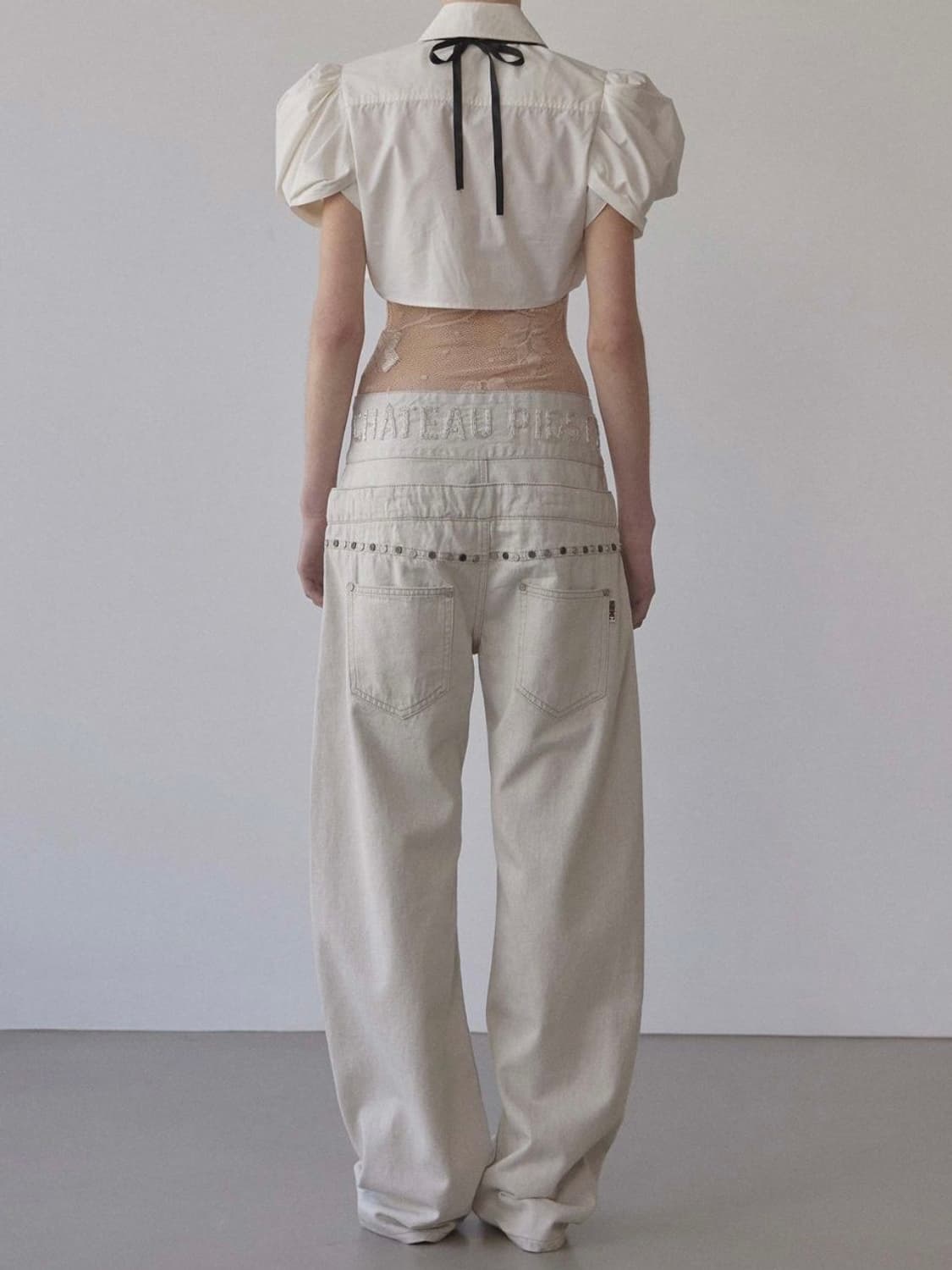 Beaded Layered Denim Pants Nonfade Raw 상품이미지6