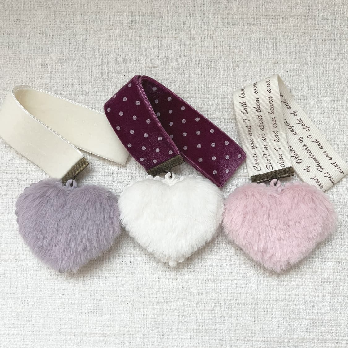 아이보리 솜하트 책갈피⊰ivory fluffy heart⊱bookmark 상품이미지4