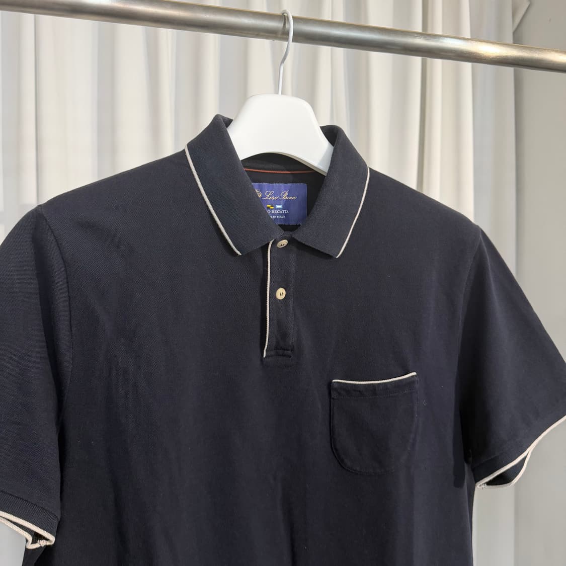 (3XL) 로로피아나 스트레치 코튼 라이닝 반팔 카라티 상품이미지2