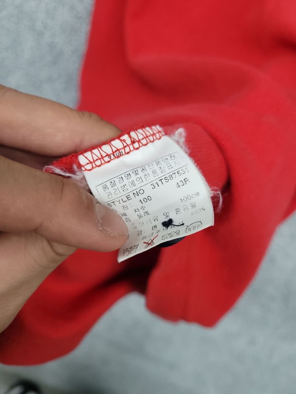엠엘비 올드스쿨 레드삭스 프린팅 레드 반팔티 100 상품이미지5