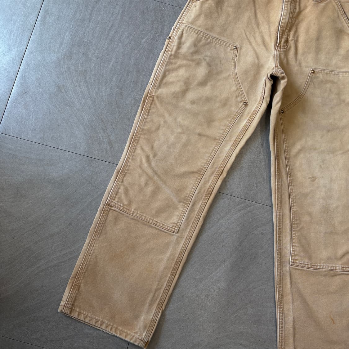칼하트 정품 브라운 더블니 팬츠 상품이미지3