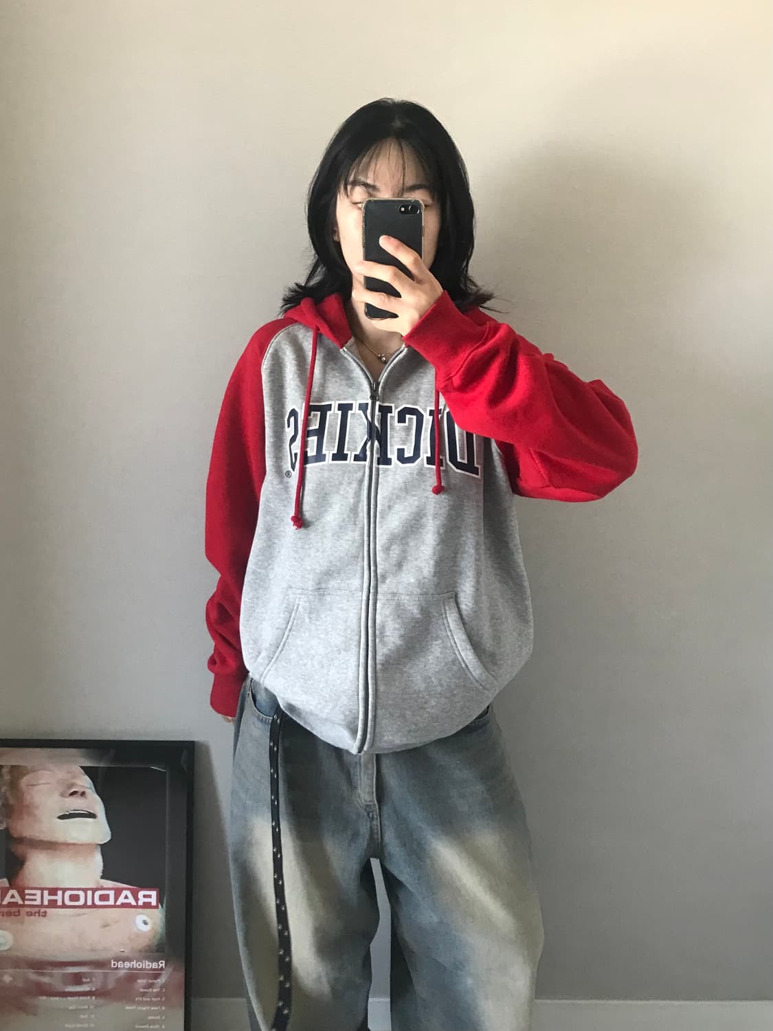 디키즈 중앙 자수 로고 나그랑 패턴 후드집업 상품이미지4