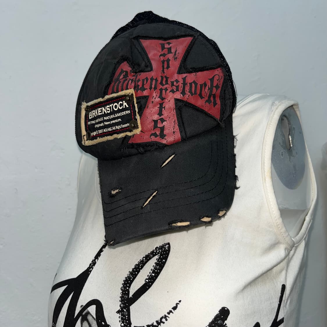 Y2K 레드 크로스 볼캡 상품이미지3