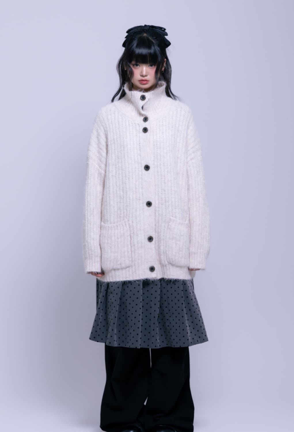 Naaieen 나이엔 하이넥 헤비 가디건 상품이미지1