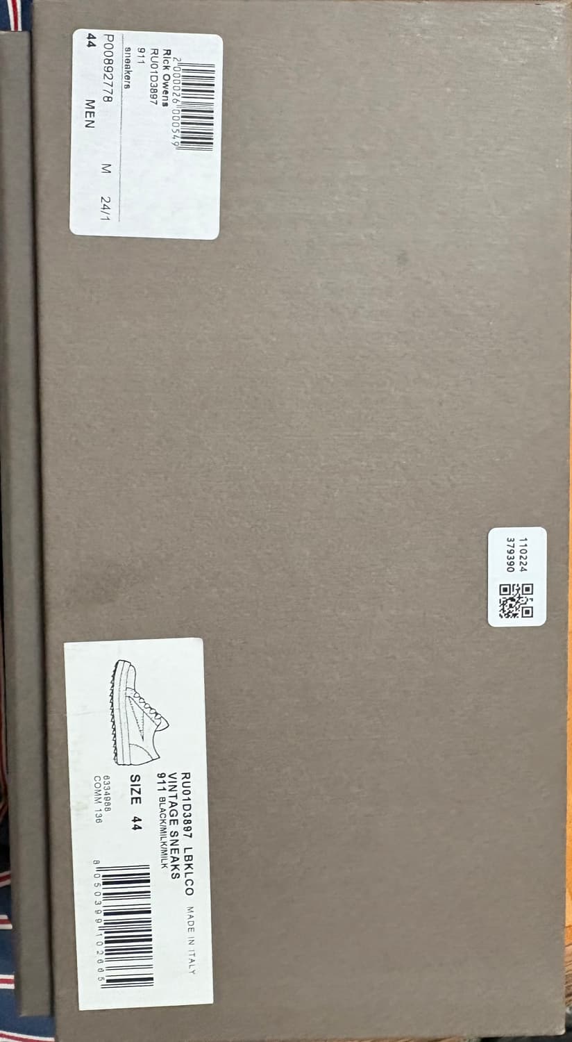 릭오웬스 룩소르 빈티지 릭반스 로우 누벅 블랙 44 밑창보강 상품이미지9