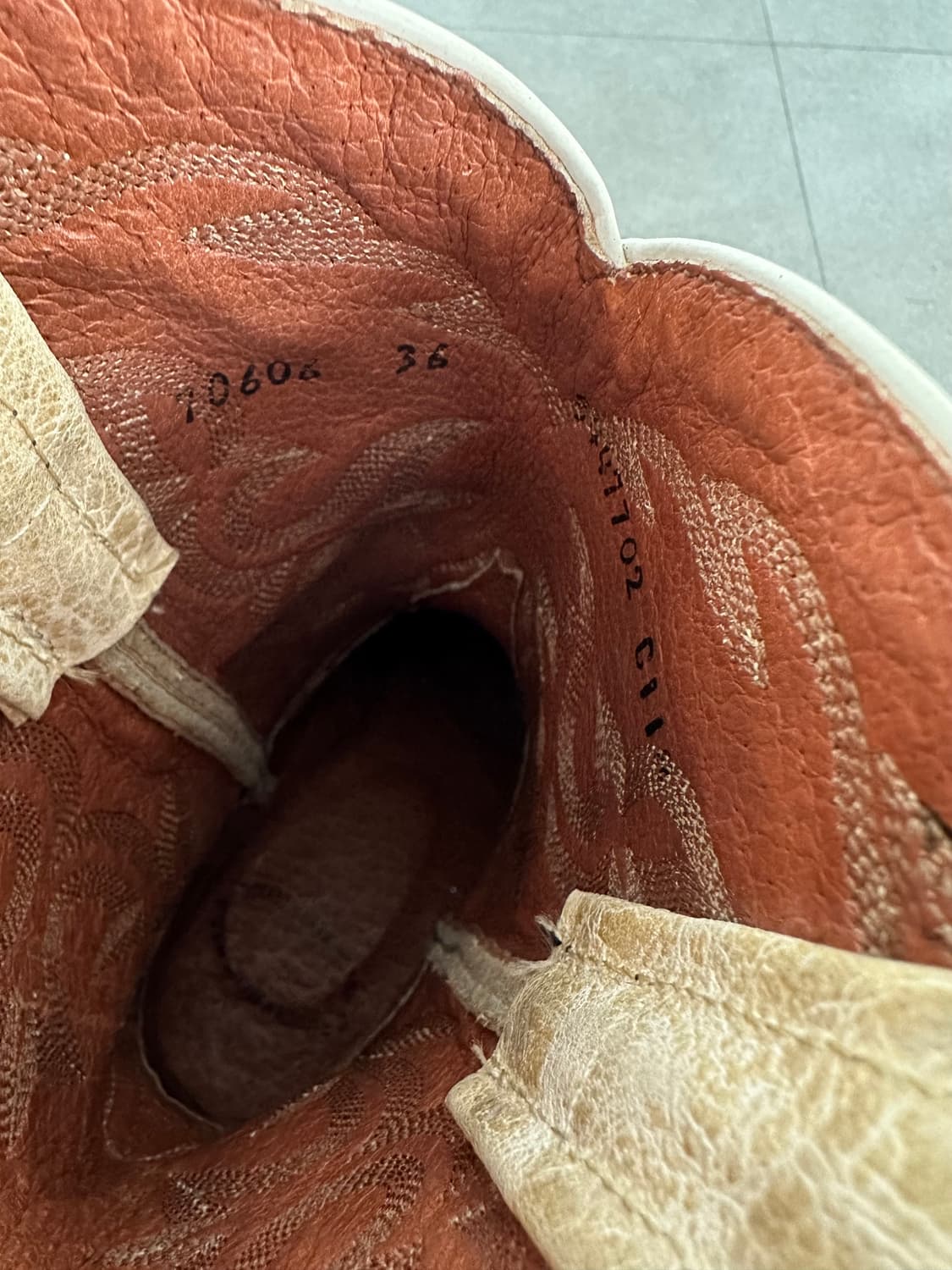 VTG 멕시코 웨스턴 부츠 아이보리 상품이미지8