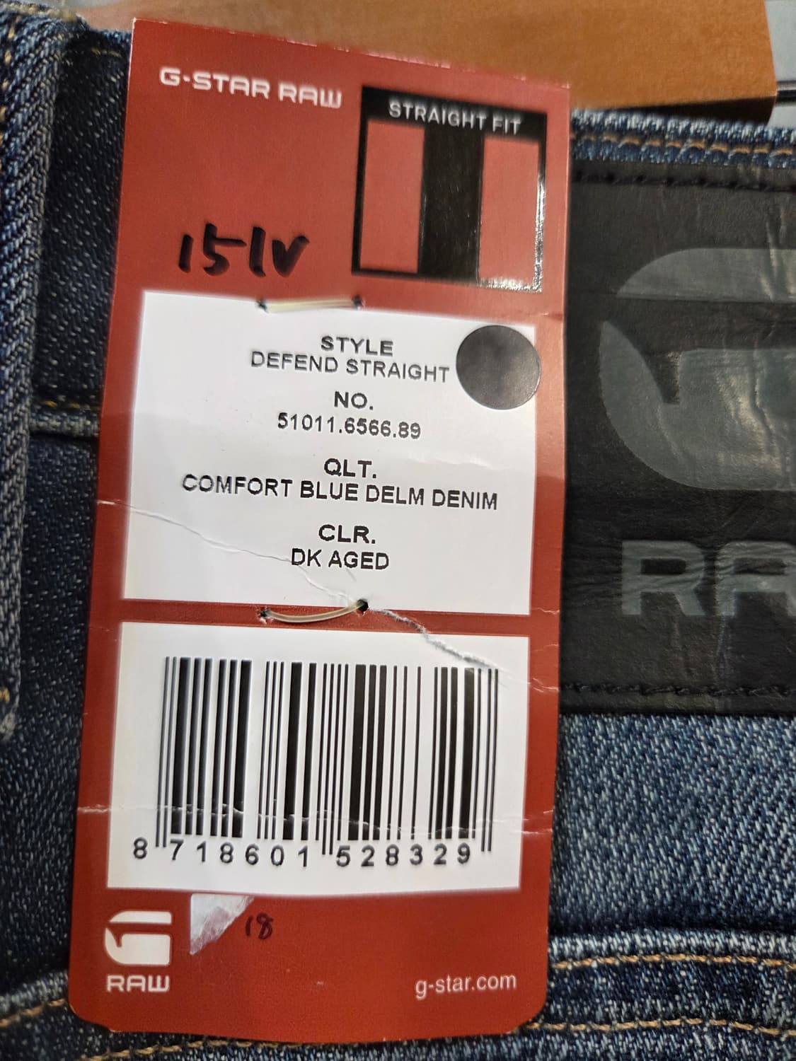 G-Star Raw 블루 데님 청바지(W33/L32) 상품이미지7