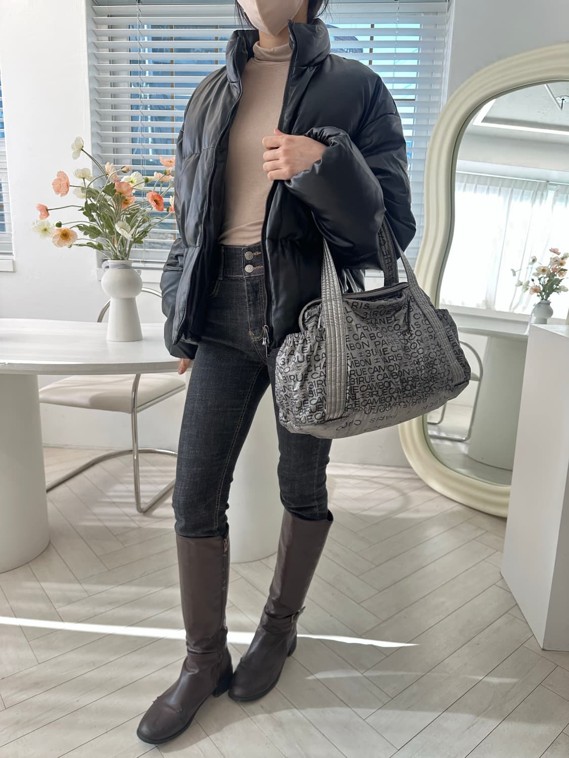 [A 정품] 샤넬 크루즈 토트 숄더백 실버 상품이미지5