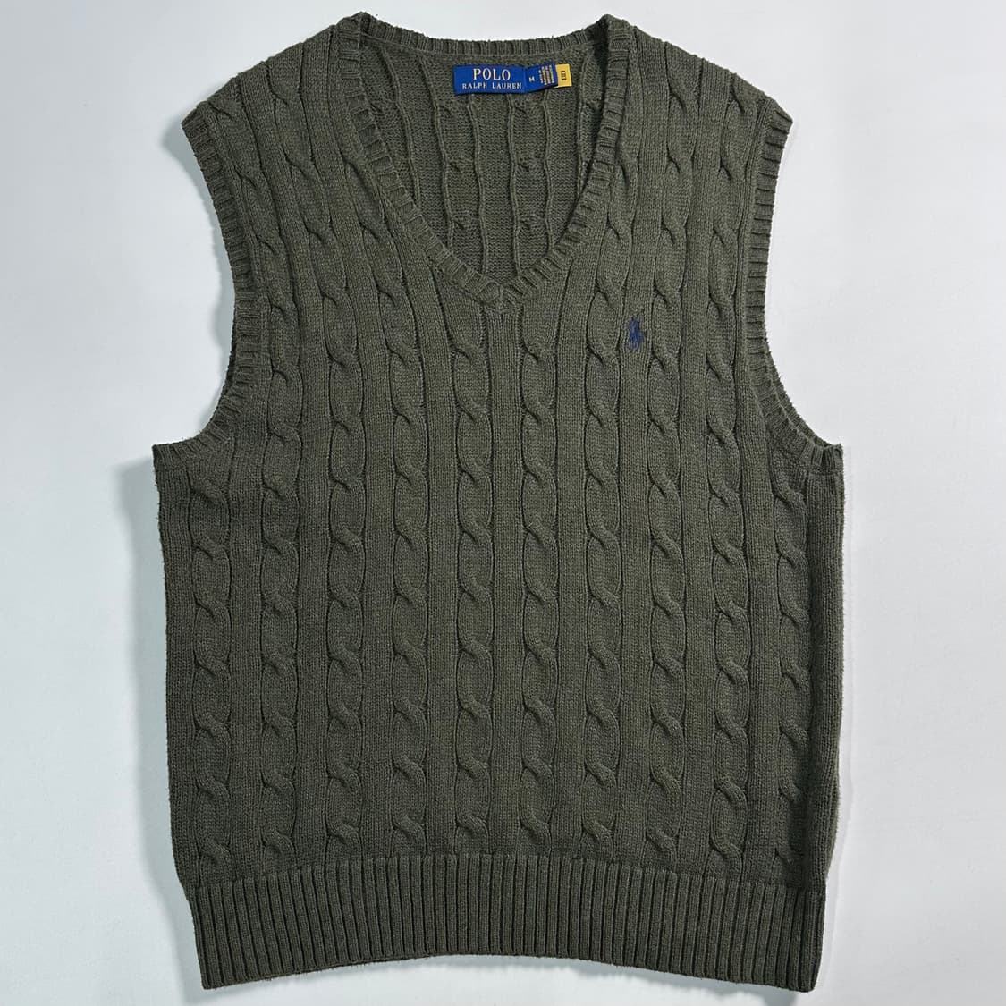 폴로 랄프로렌 카키 케이블 니트 조끼  상품이미지1